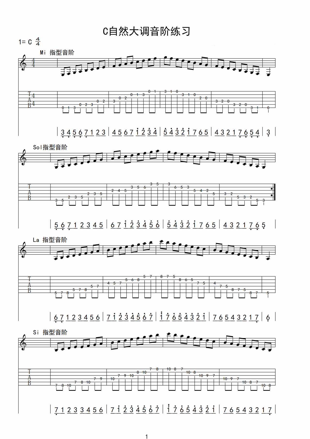 C major scale practice preview