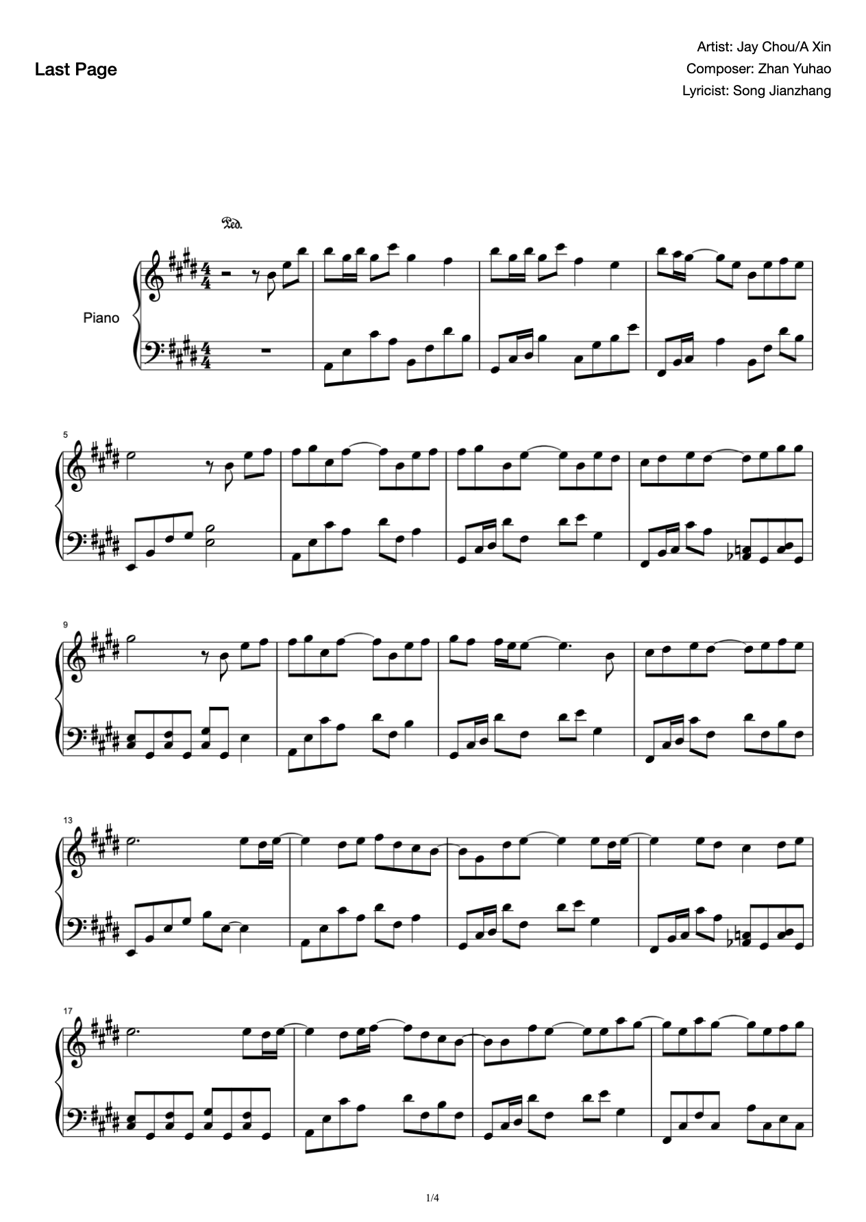 The Last Page (solo piano version) preview