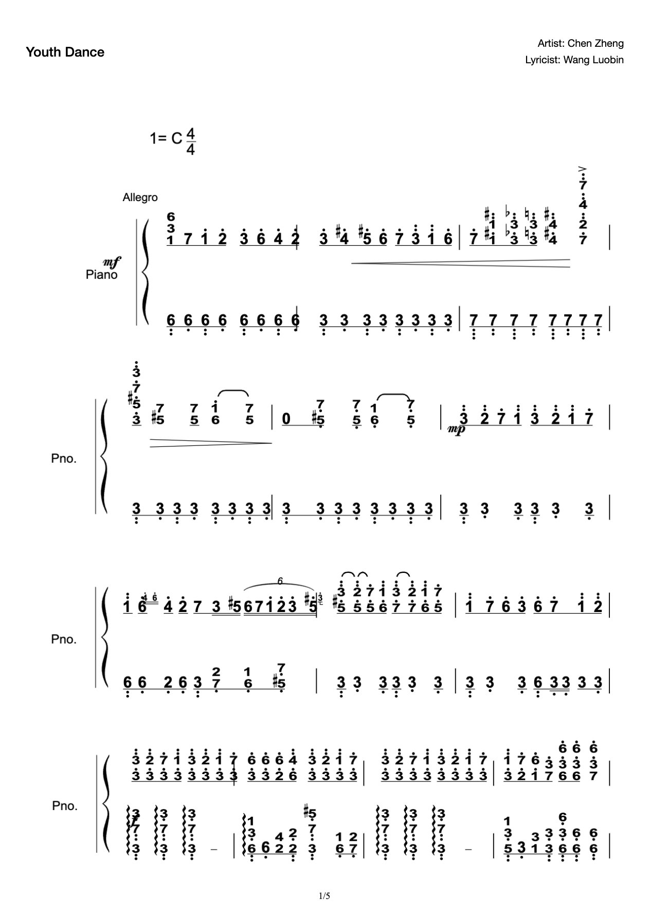 Youth Dance Piano Accompaniment Spectrum preview