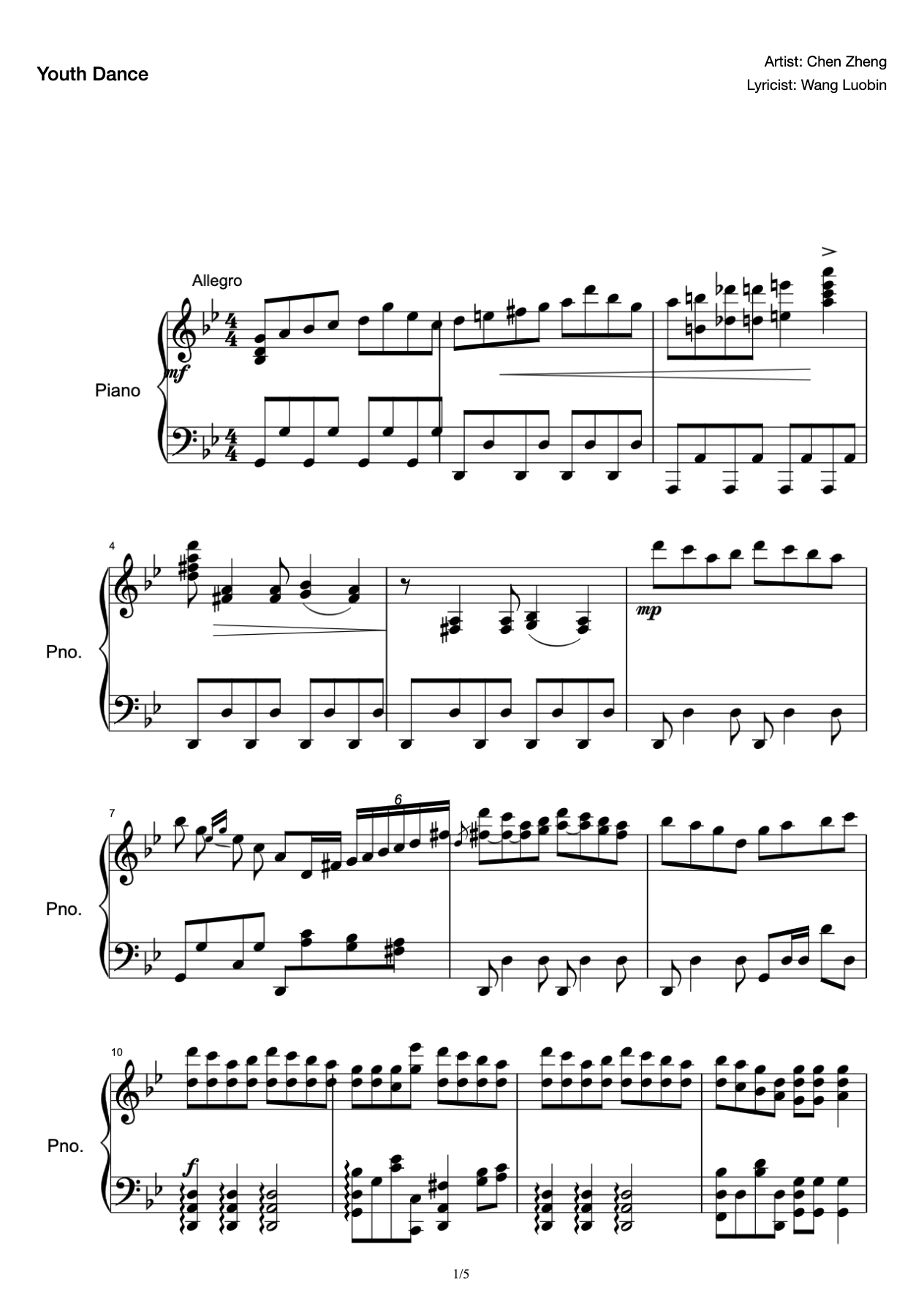 Youth Dance Piano Accompaniment Spectrum preview