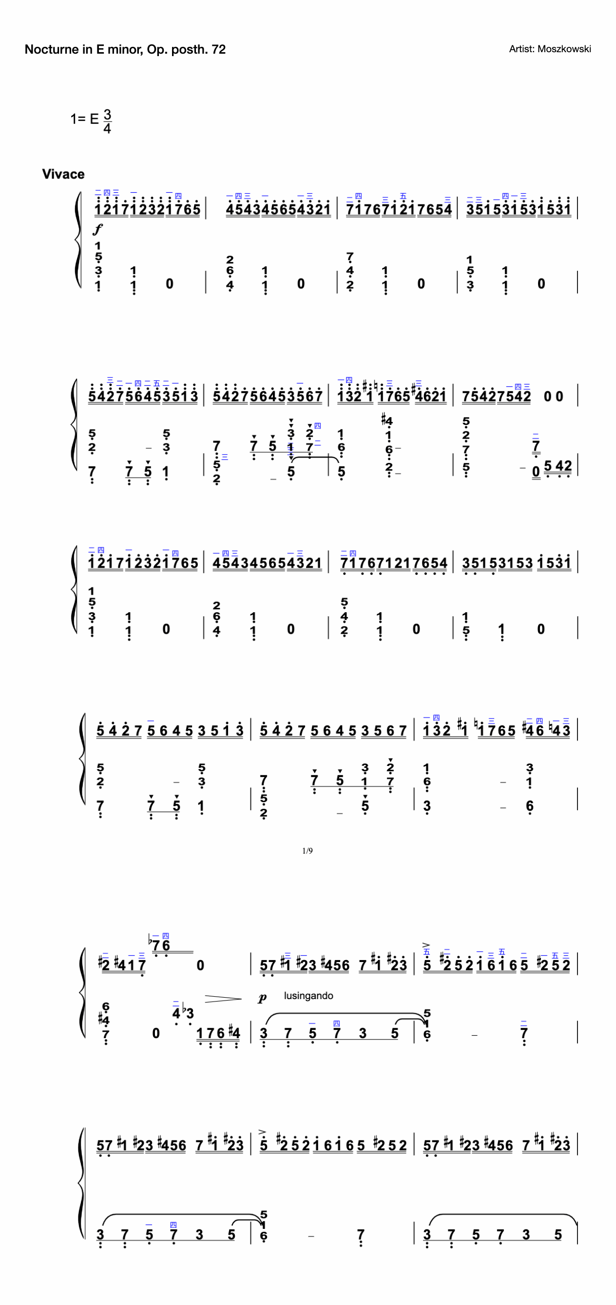 Nocturne in E minor, Op. posth. 72 preview