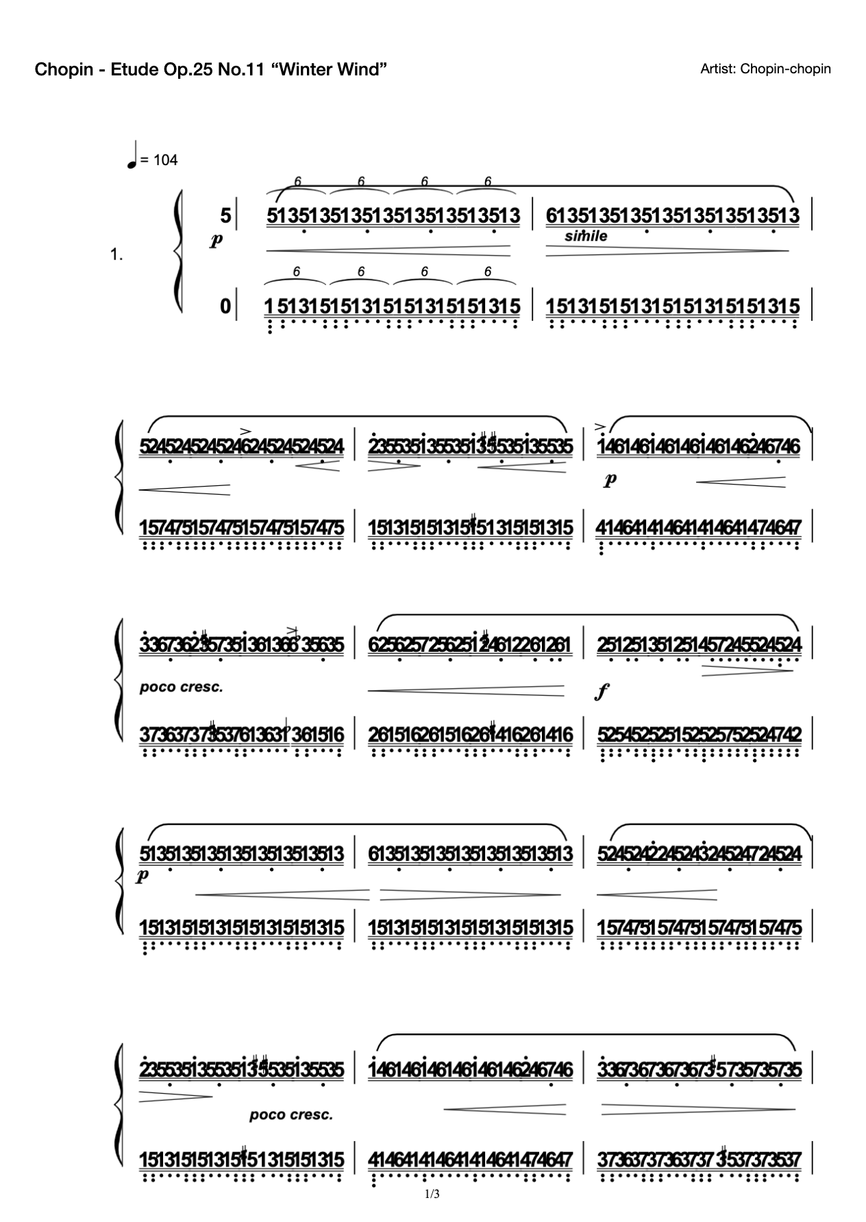 Chopin - Etude Op.25 No.11 “Winter Wind” preview