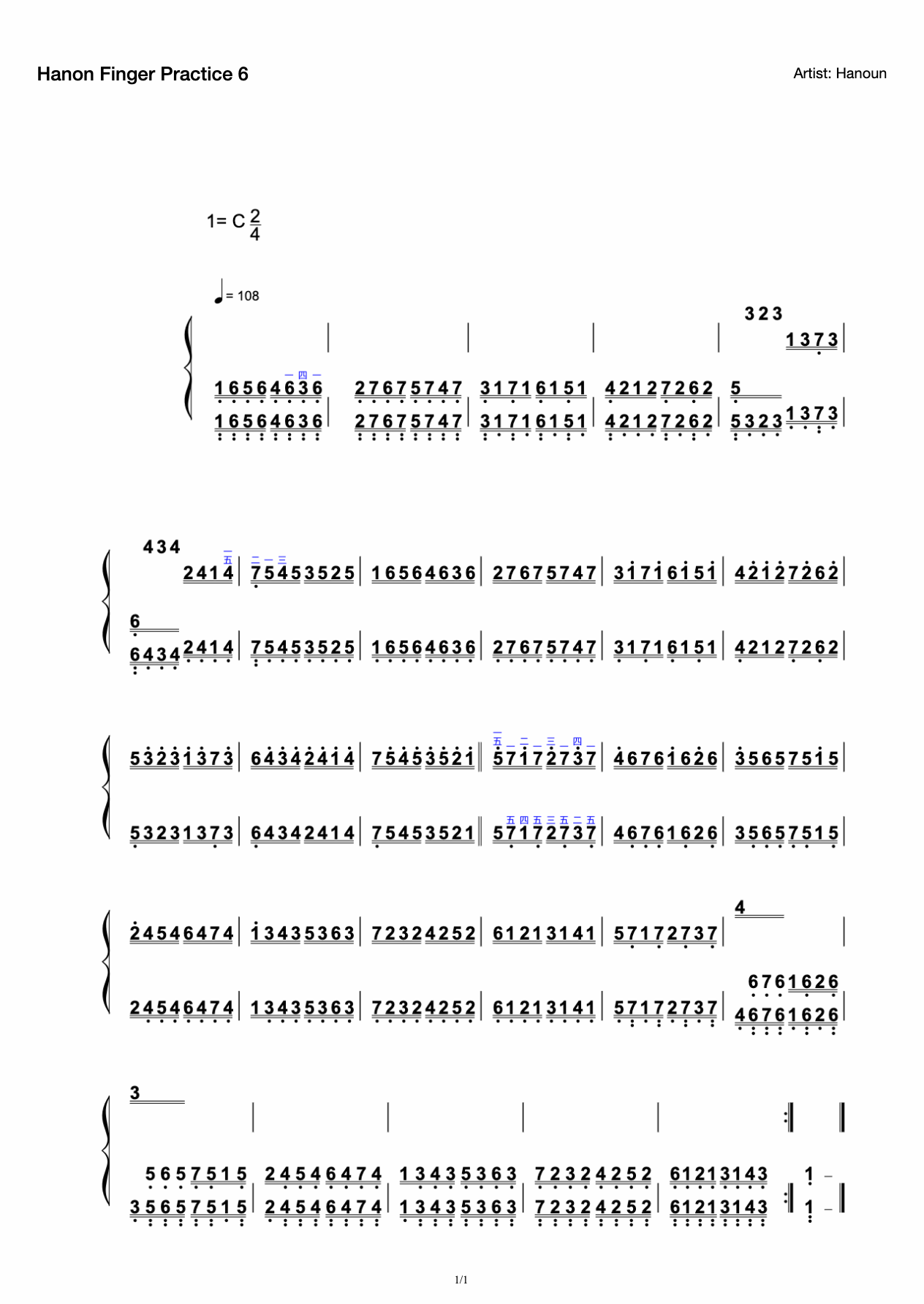 Hanon Finger Exercise 6-I Learn Piano preview