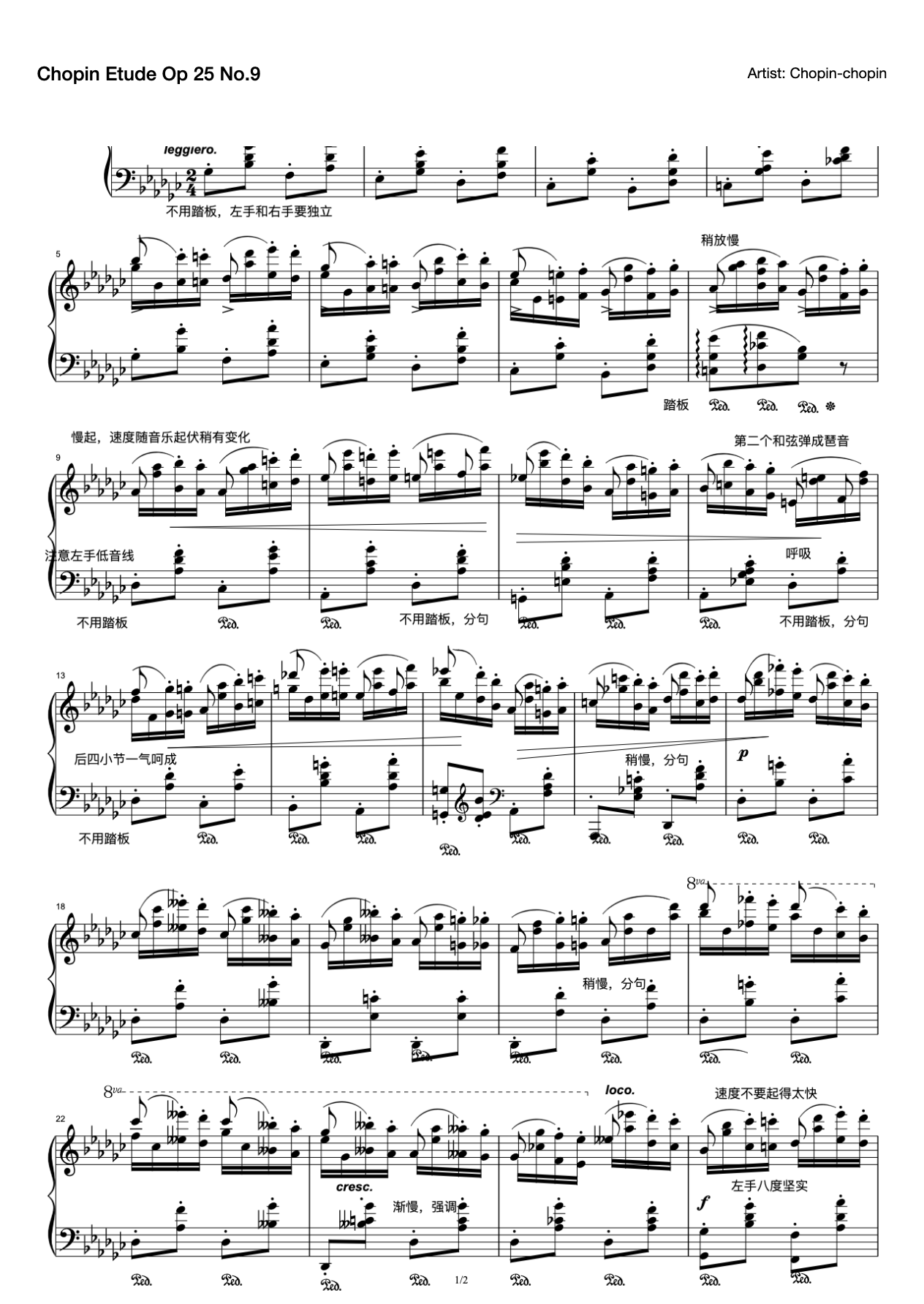 Chopin Etude Op 25 No.9 preview