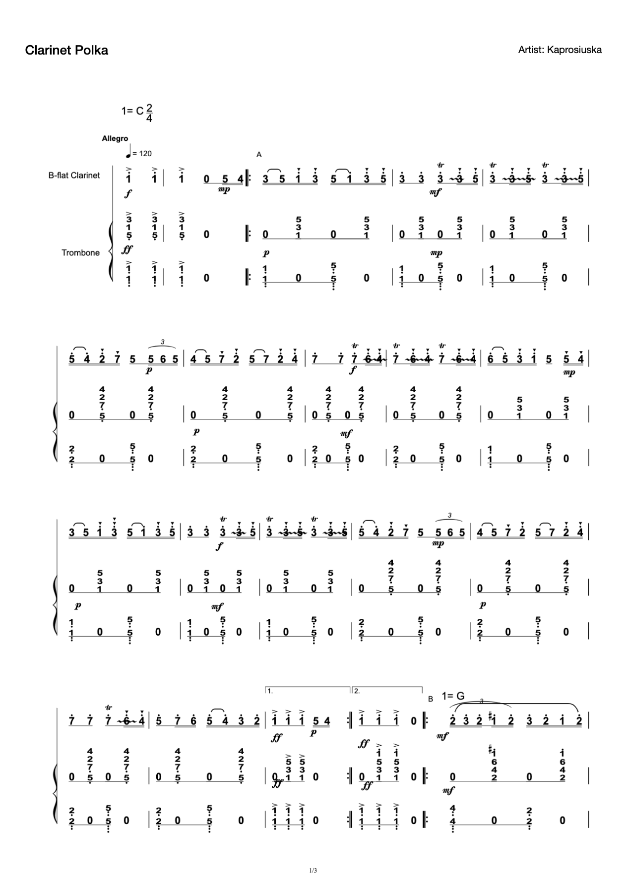 Clarinet Polka preview