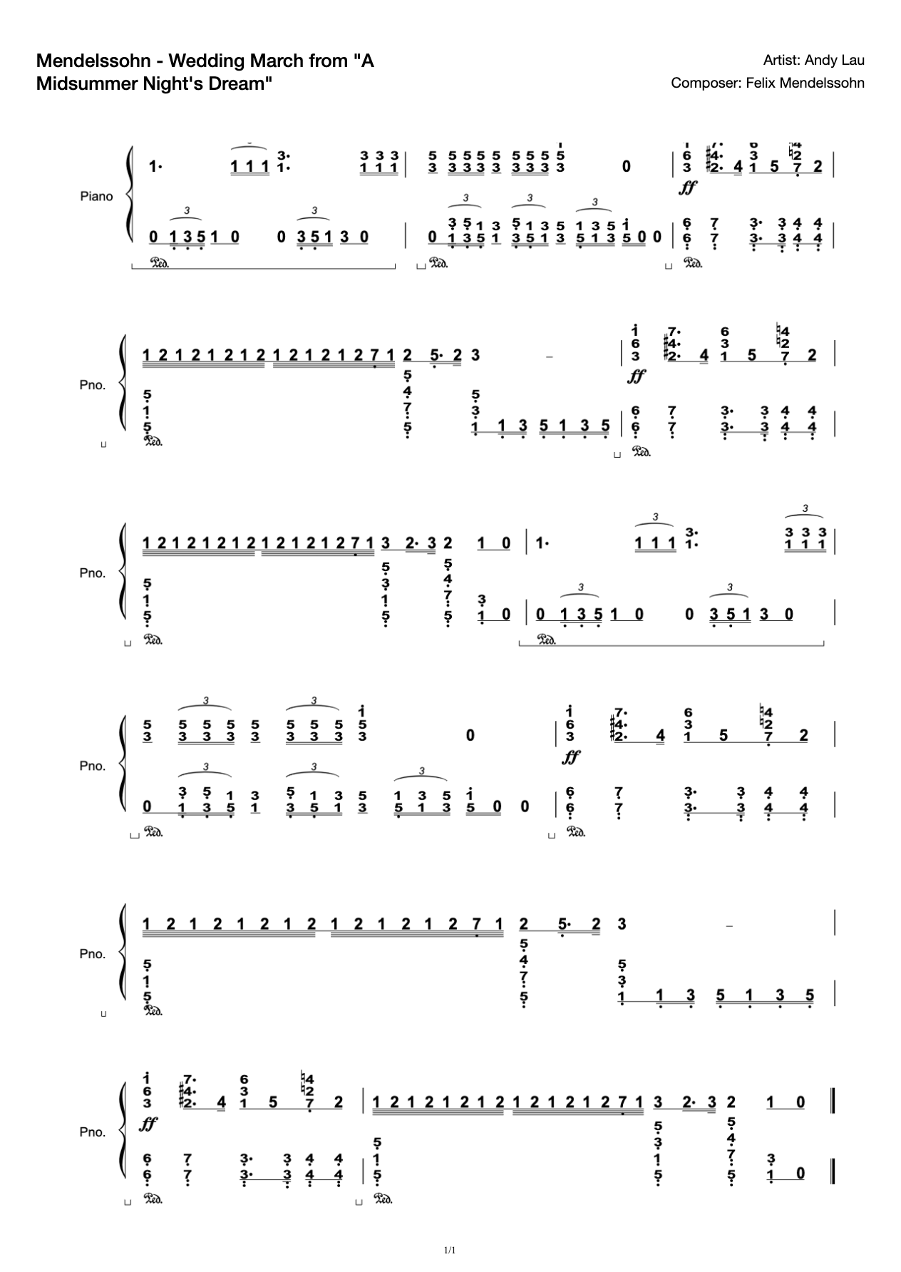 Mendelssohn - Wedding March from "A Midsummer Night's Dream" preview