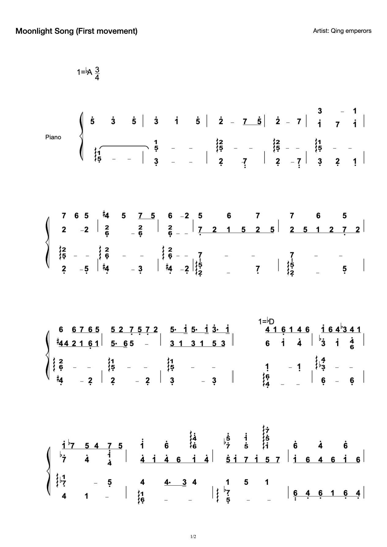 Moonlight Song (First movement) preview