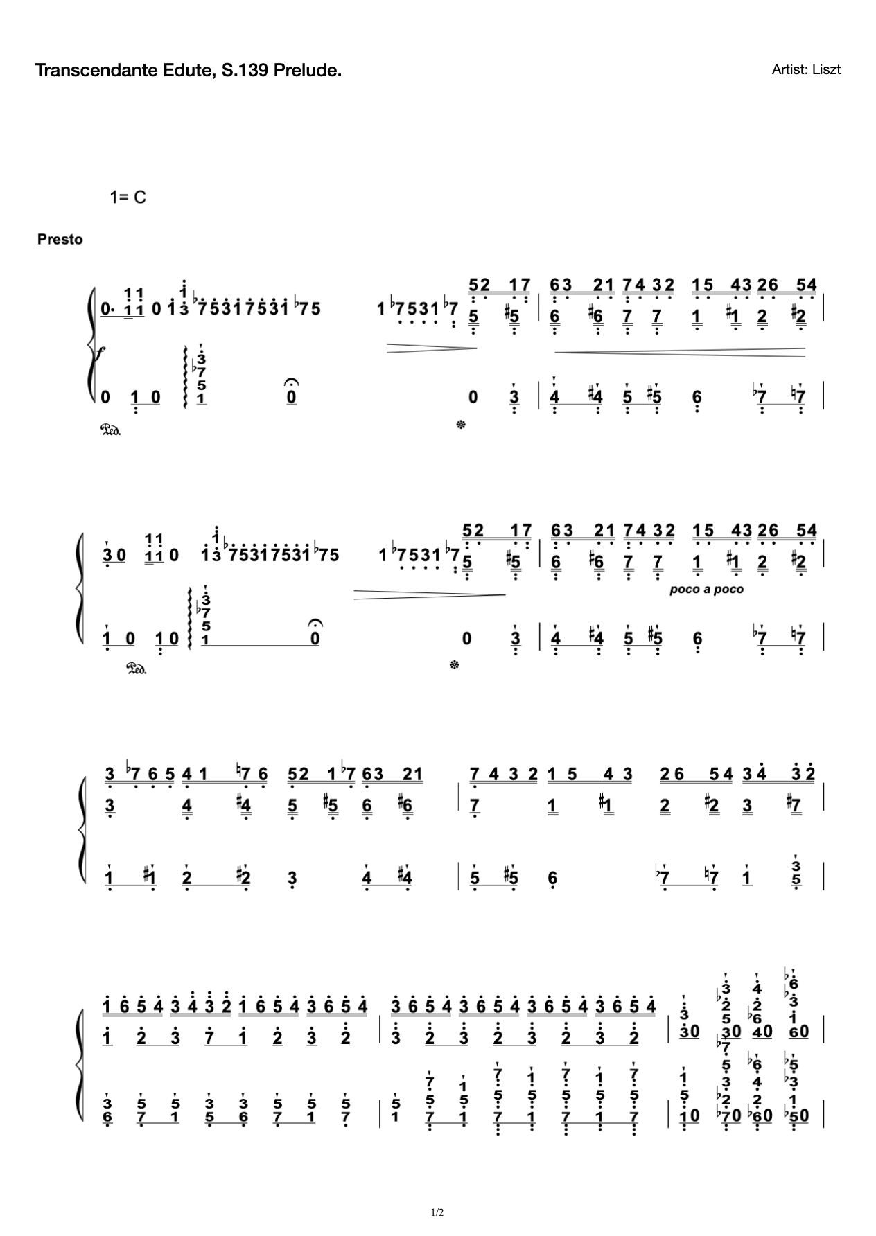 Transcendante Edute, S.139 Prelude. preview