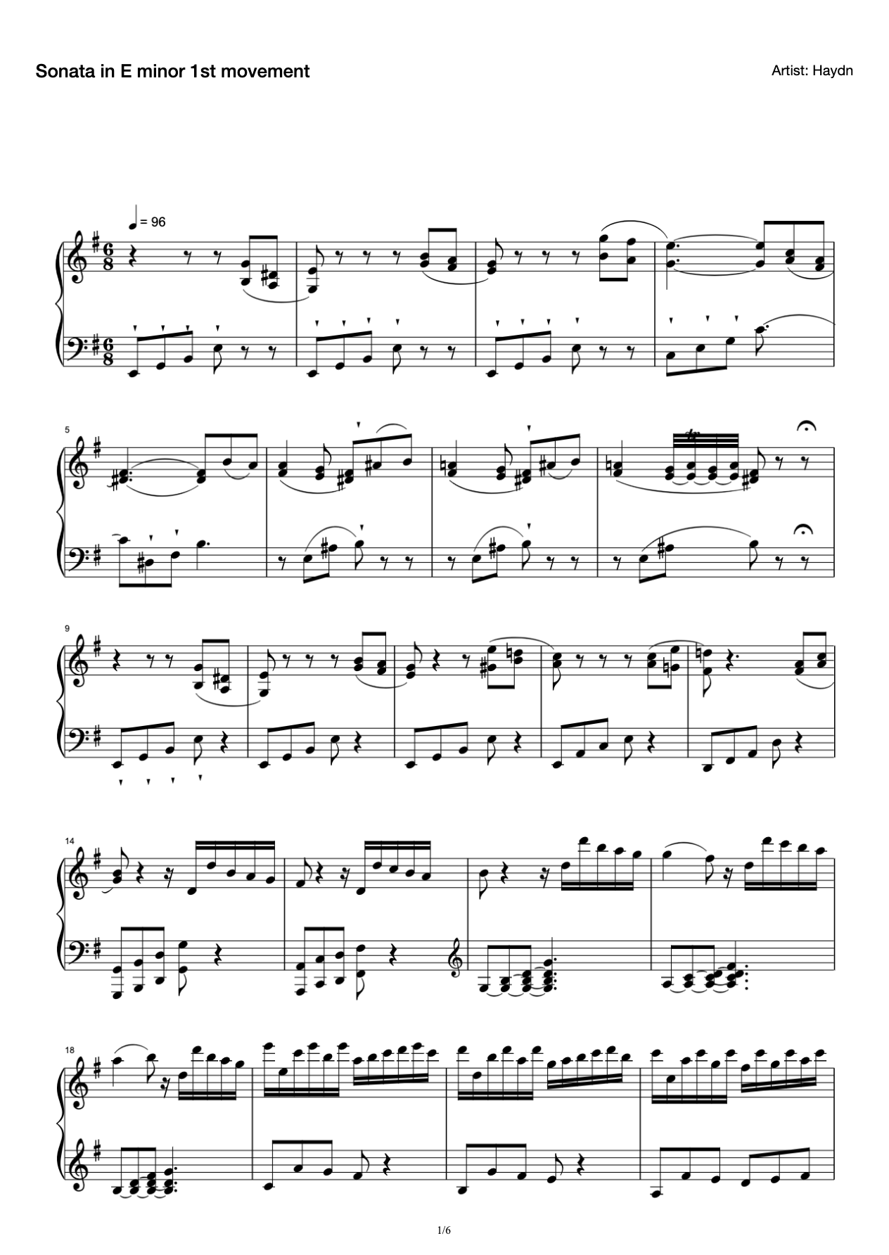 Sonata in E minor 1st movement preview