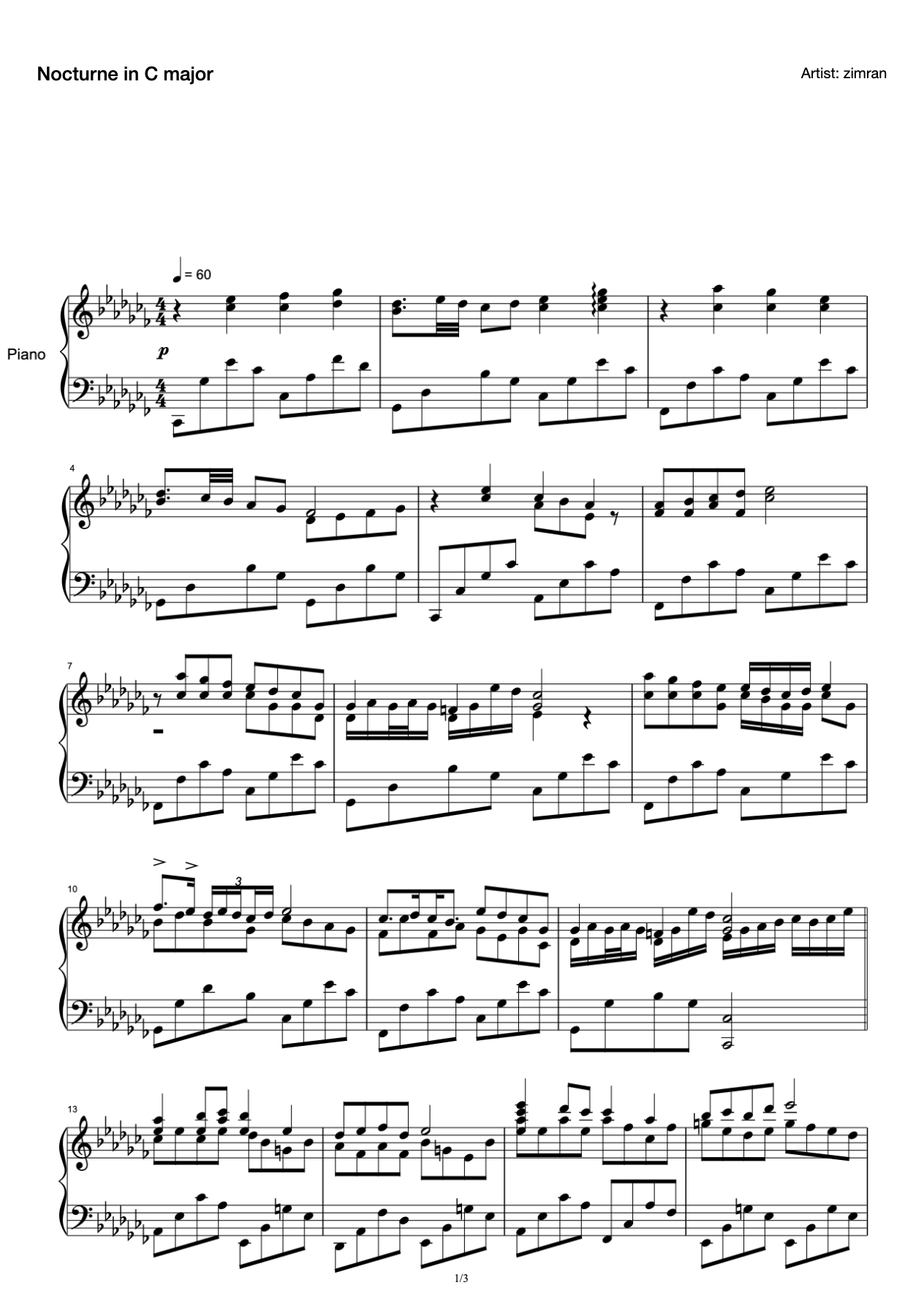 Nocturne in C major preview