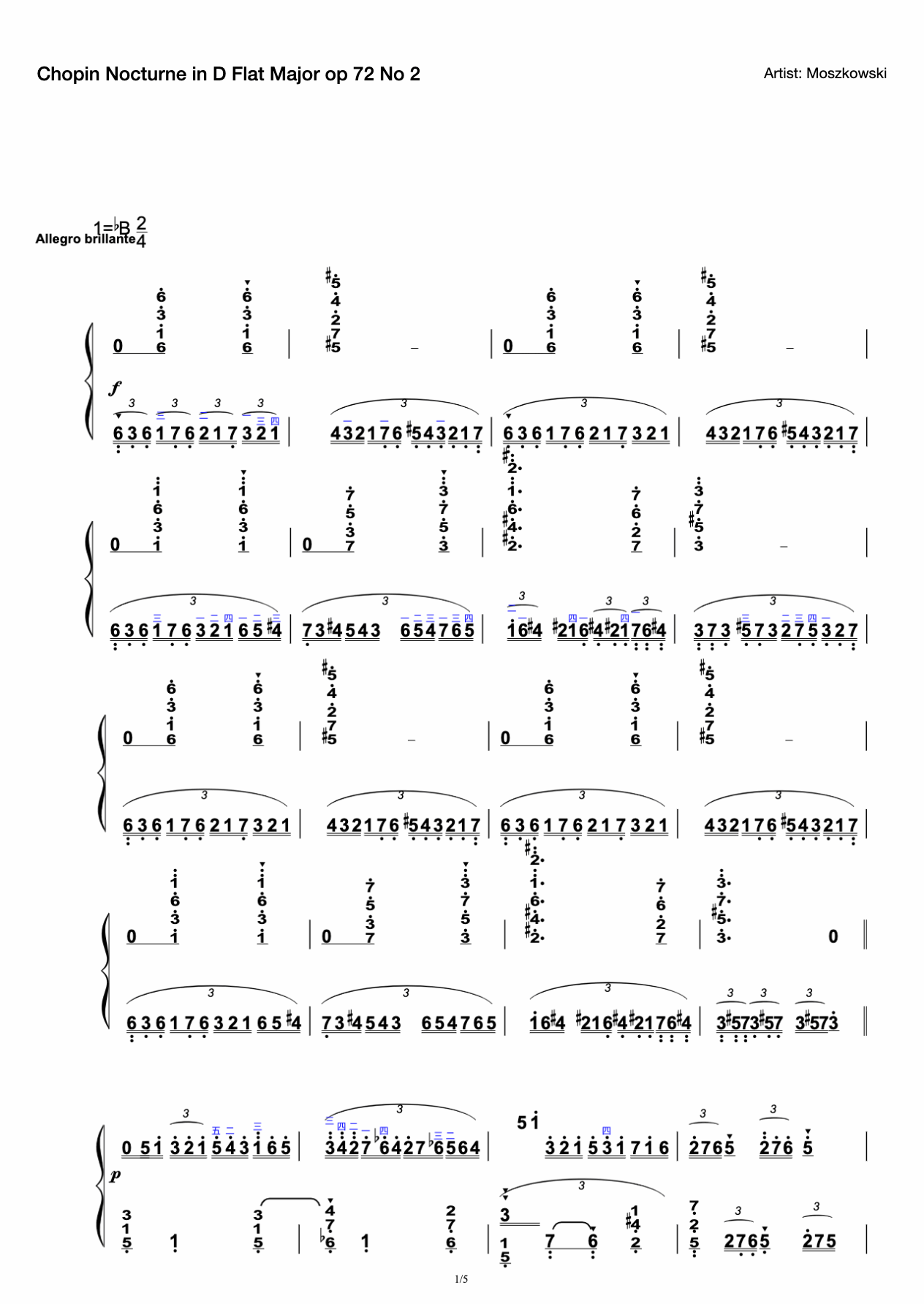 Chopin Nocturne in D Flat Major op 72 No 2 preview