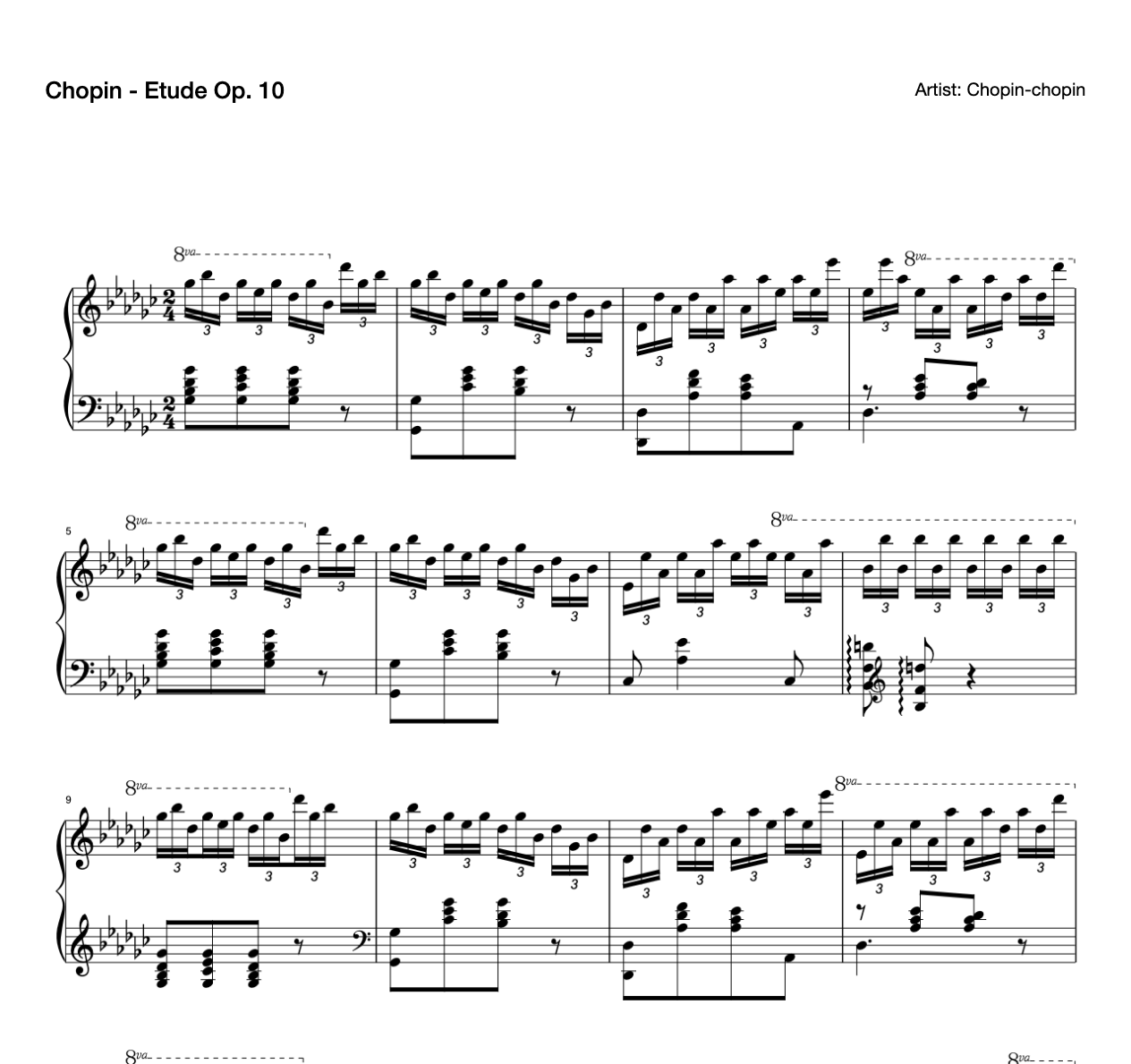 Chopin - Etude Op. 10 preview