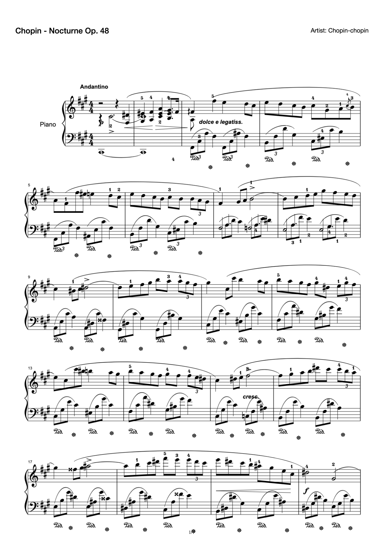 Chopin - Nocturne Op. 48 preview