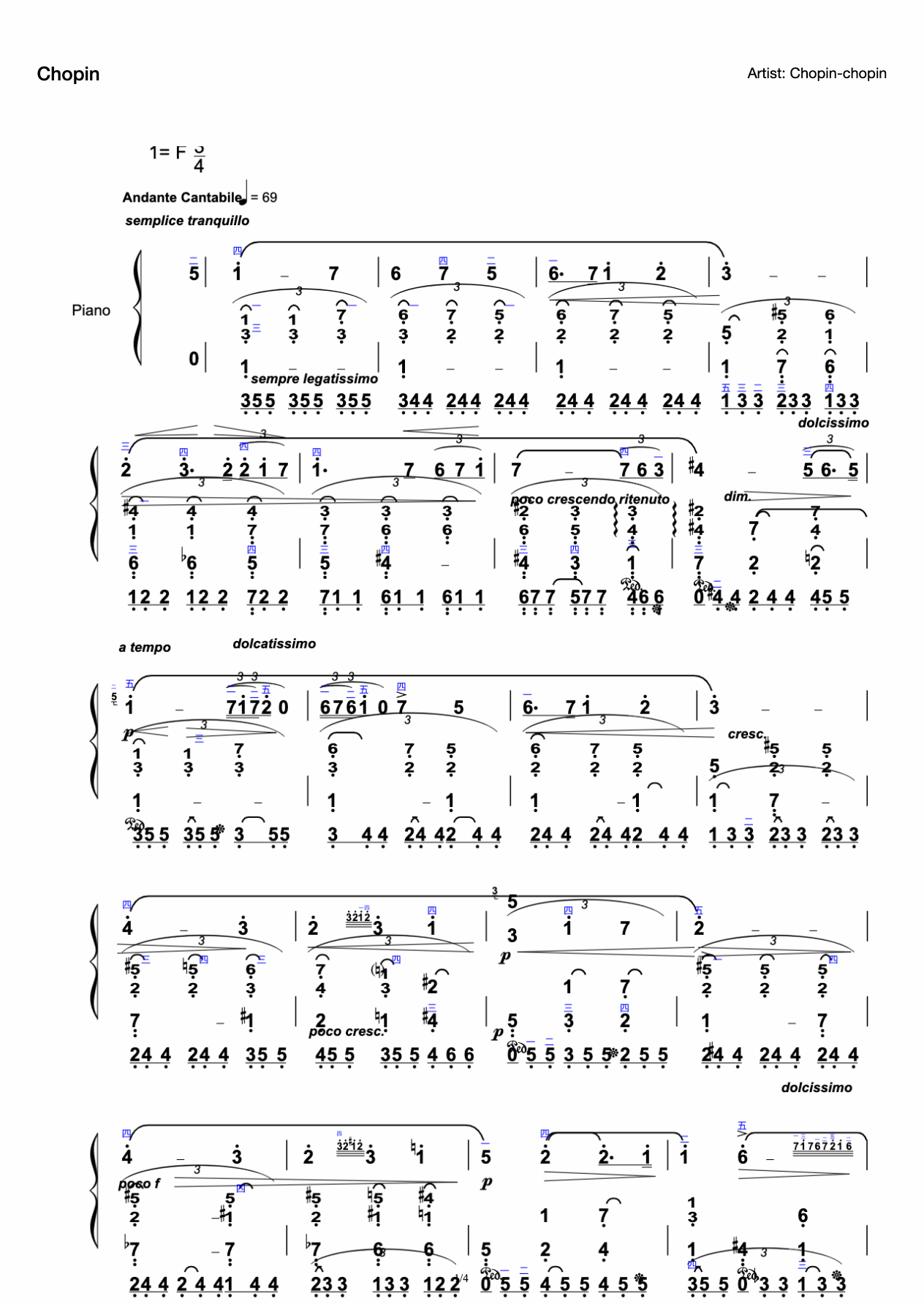 Chopin Nocturne Nocturne in 4-F major (Op.15-1) preview