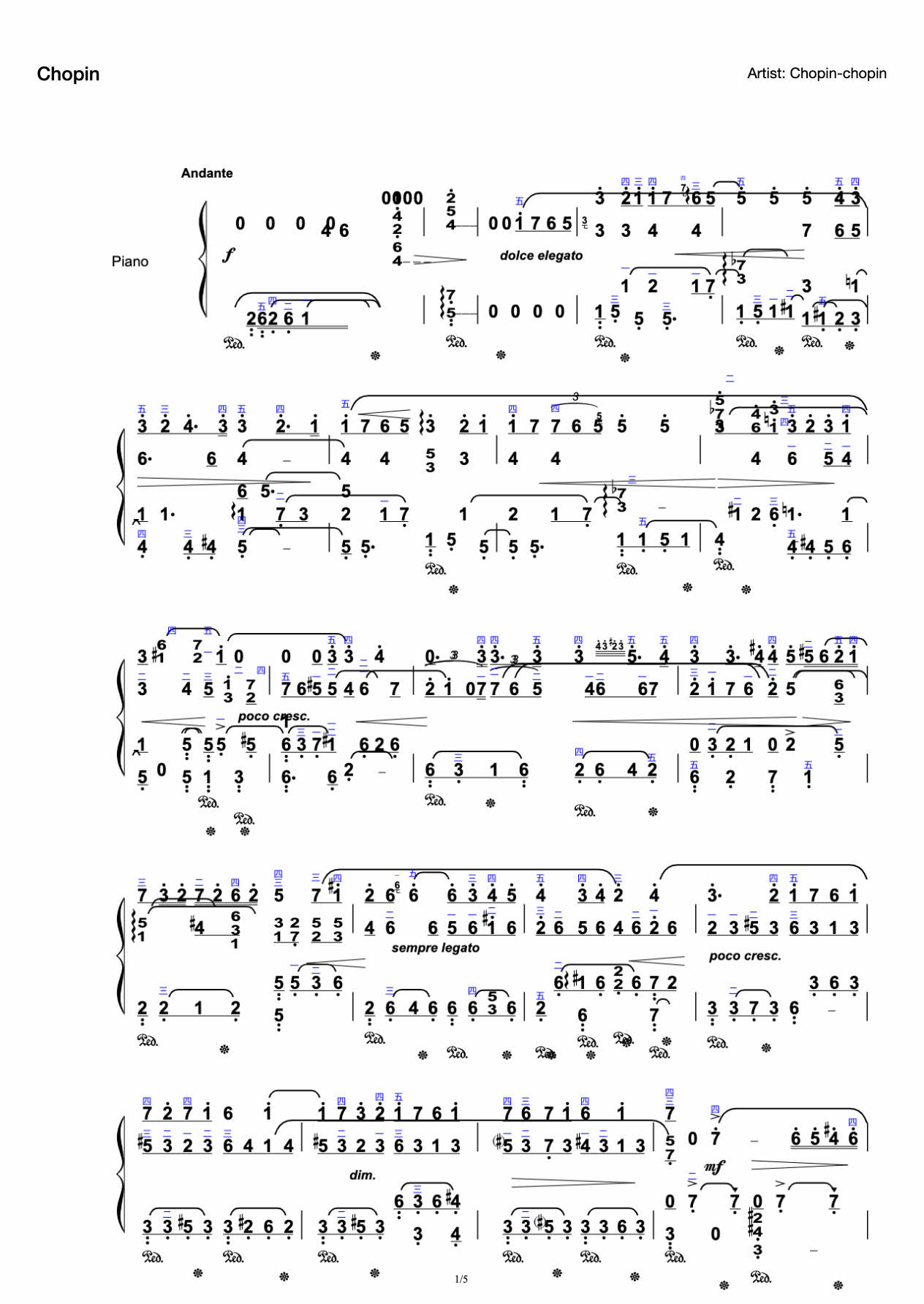 Chopin Nocturne in 17-B major (OP.62-1) preview