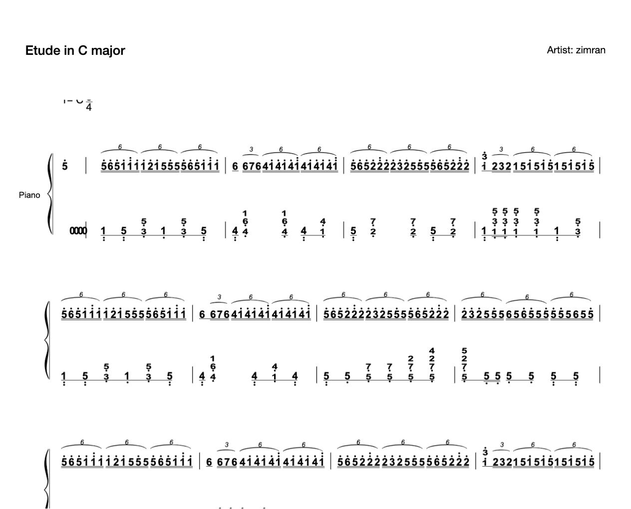 Etude in C major preview