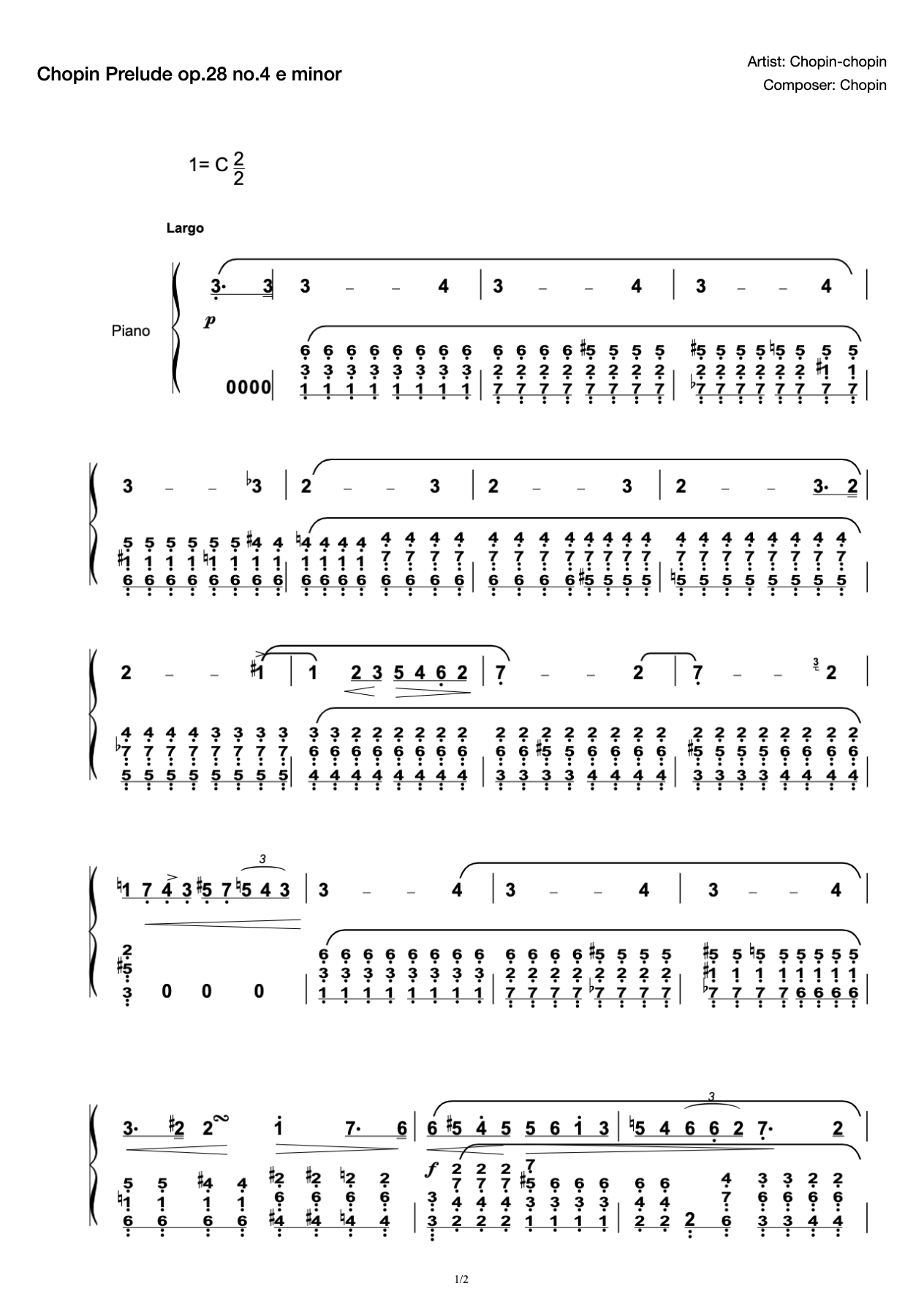 Chopin Prelude op.28 no.4 e minor preview