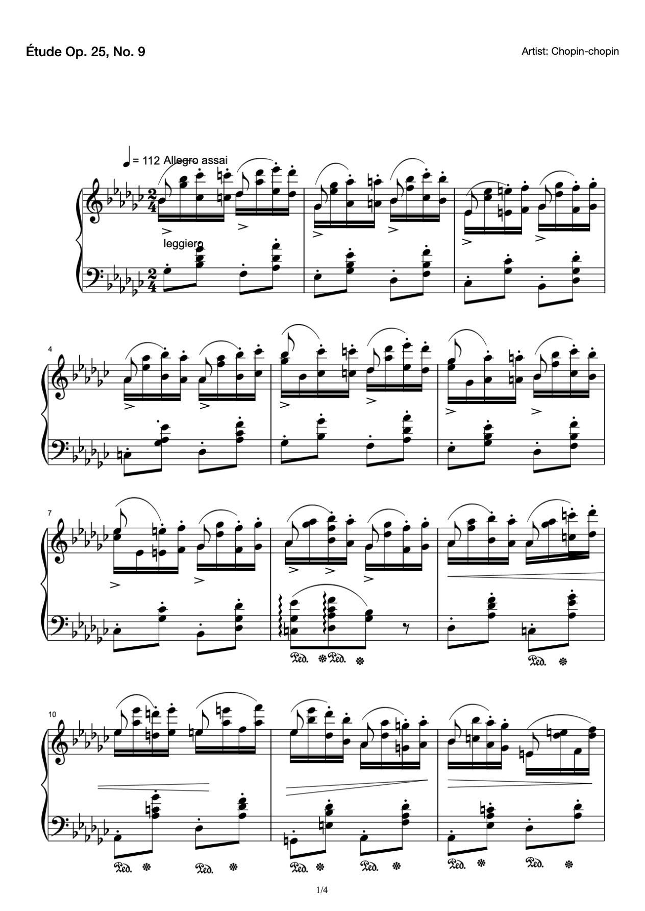 Étude Op. 25, No. 9 preview