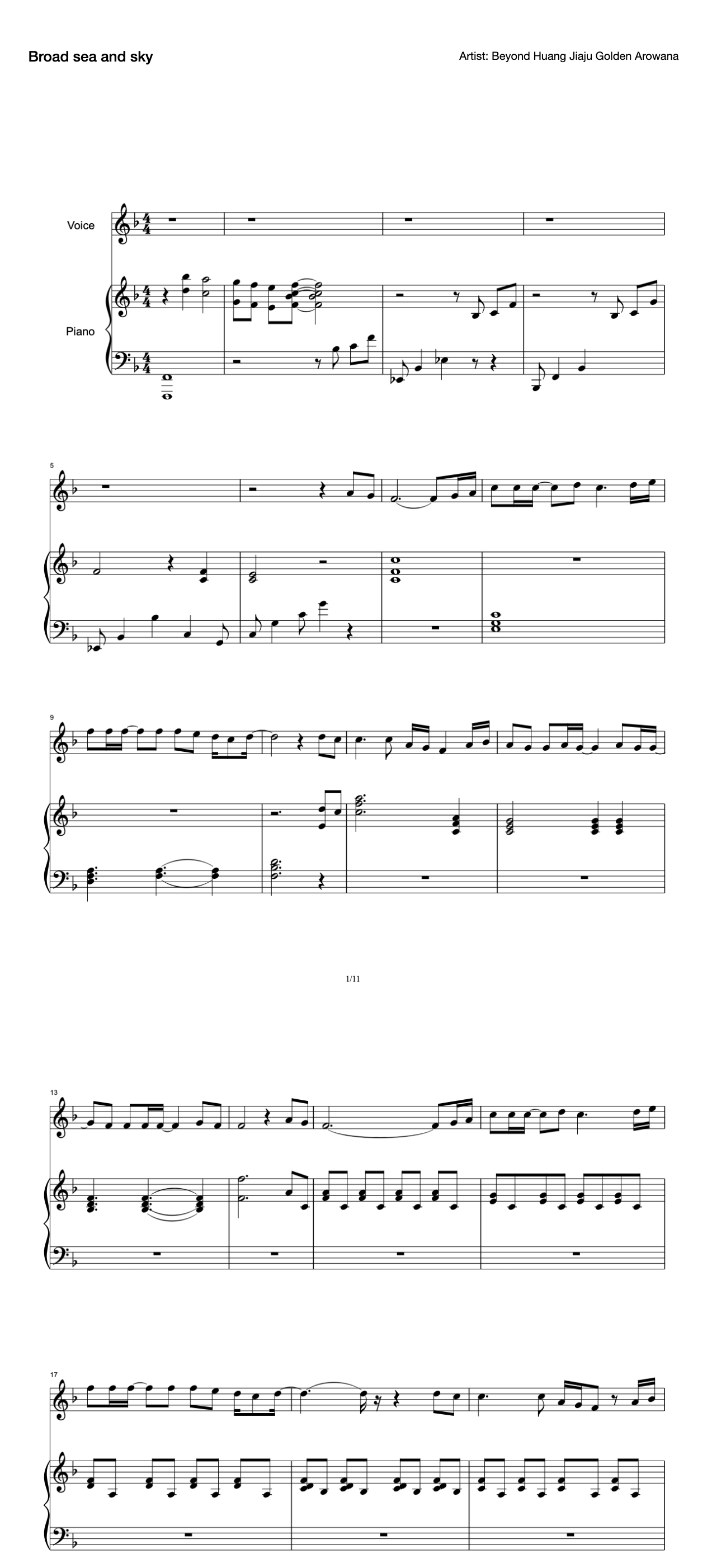 Piano part of the original piece preview