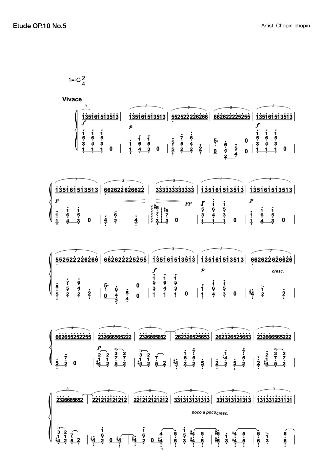 Etude OP.10 No.5 preview