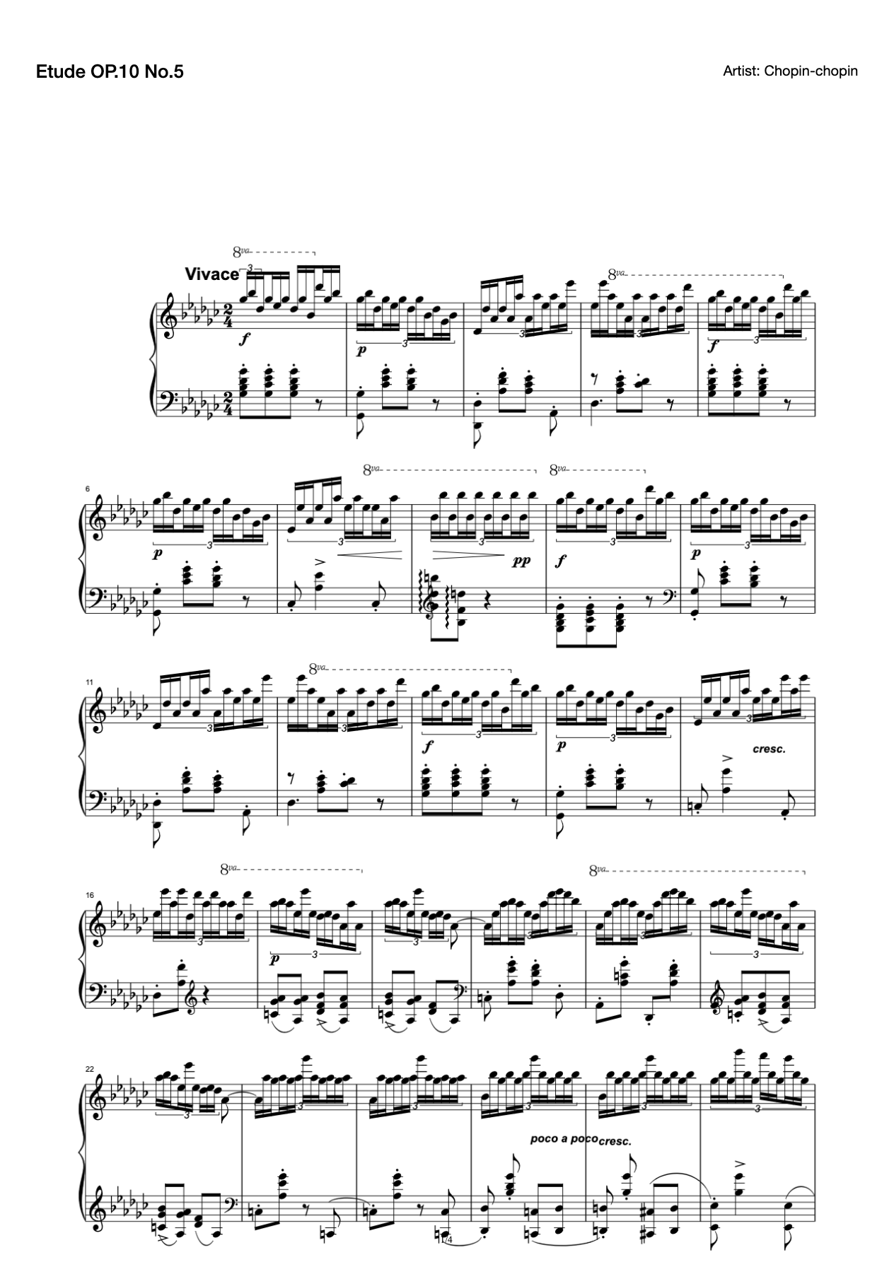 Etude OP.10 No.5 preview