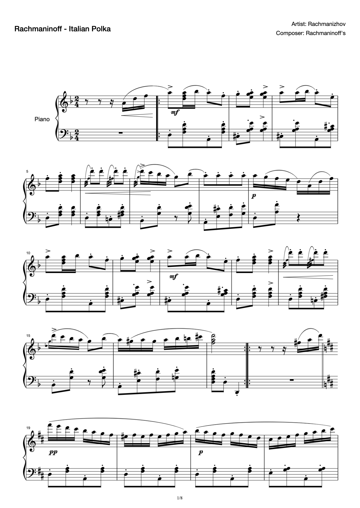 Rachmaninoff - Italian Polka preview