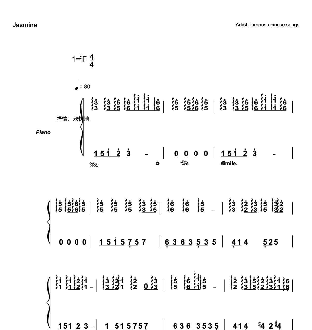 Jasmine The Rosemary - #F, solo piano preview