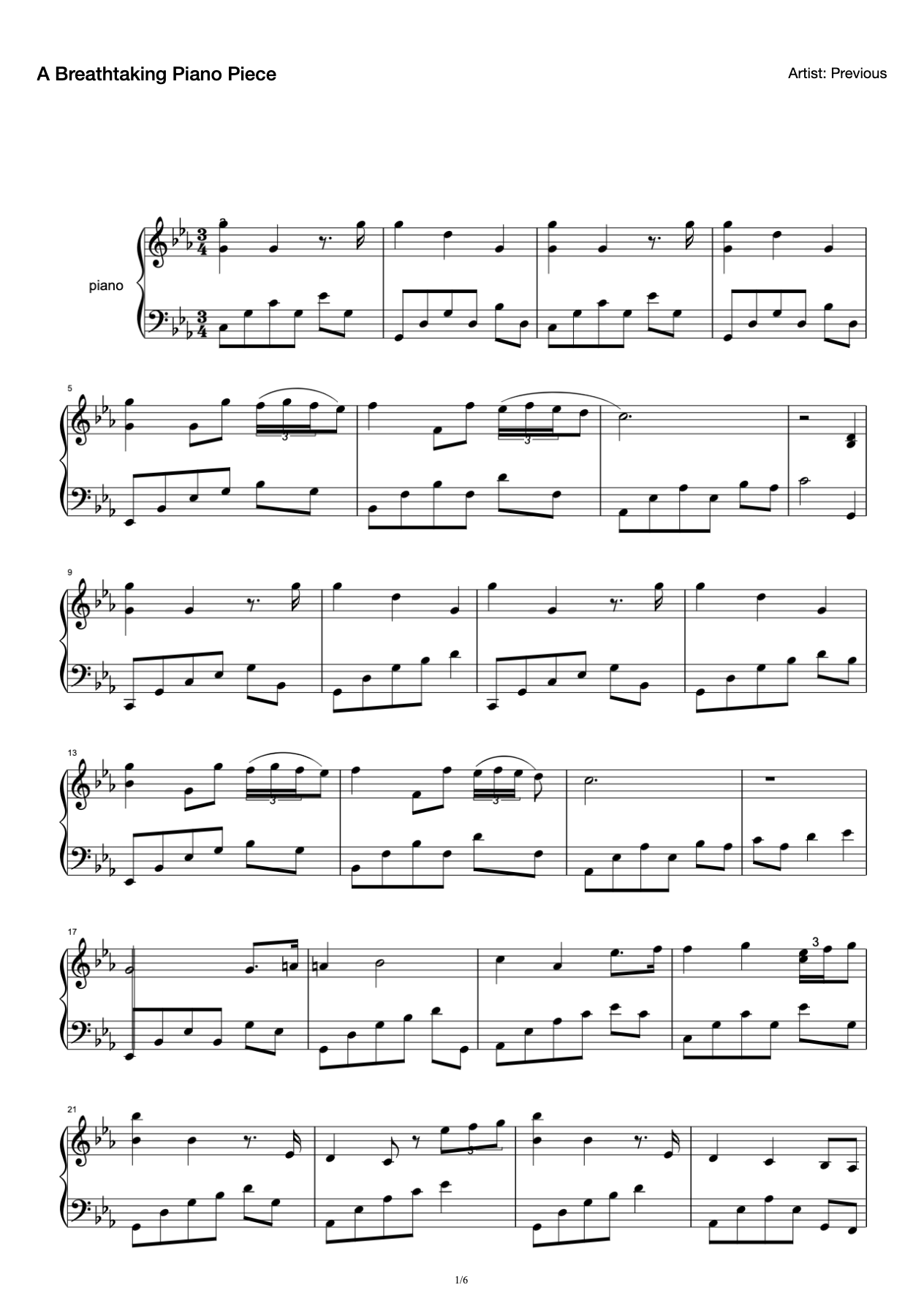 A Breathtaking Piano Piece preview