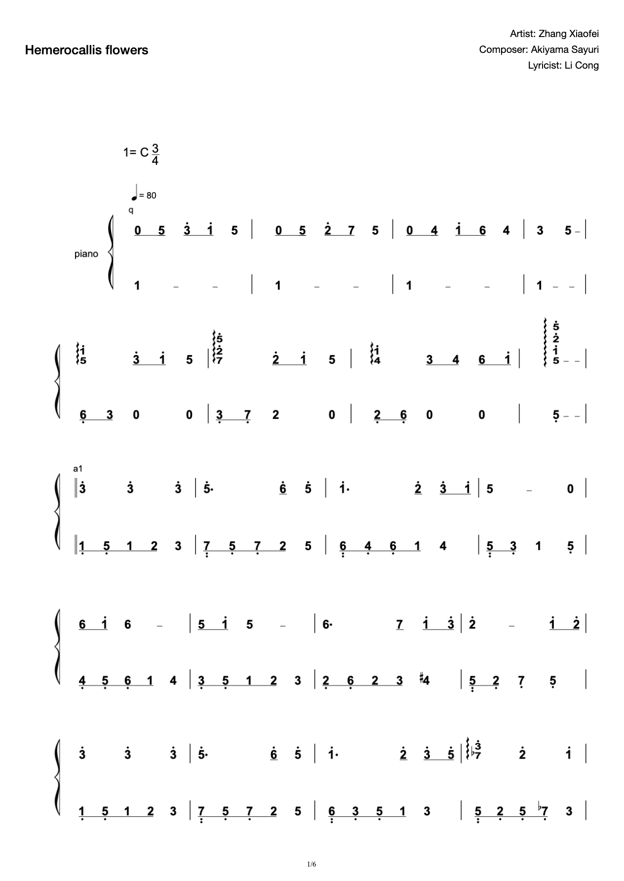 C tune "Hemerocallis Flowers" (affectionate version does not rise to tune paragraph optimization) preview