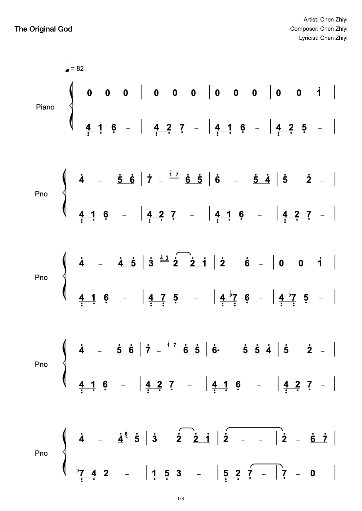 Original God Theme Song Genshin Impact Main Theme Song Piano Score preview