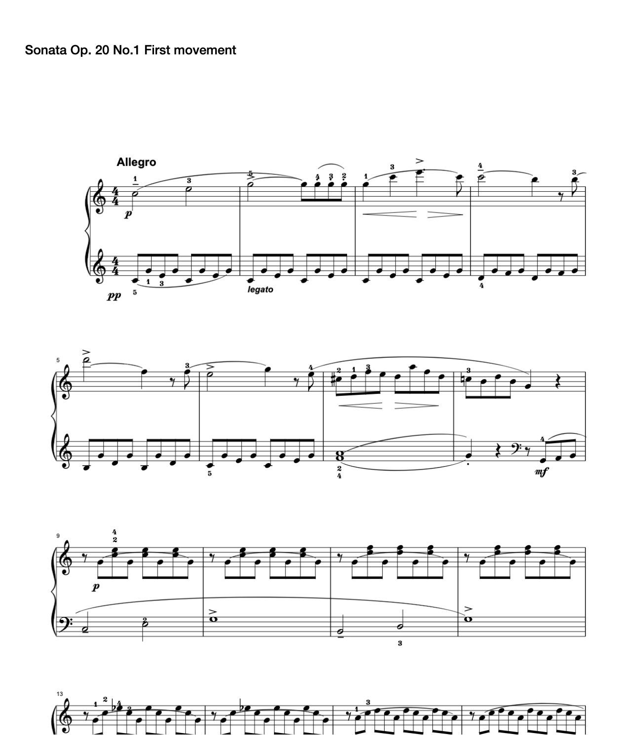 Sonata Op. 20 No.1 First movement "Sonata Collection" preview