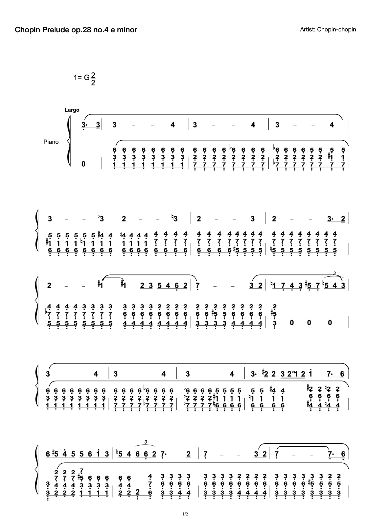 Chopin Prelude op.28 no.4 e minor preview