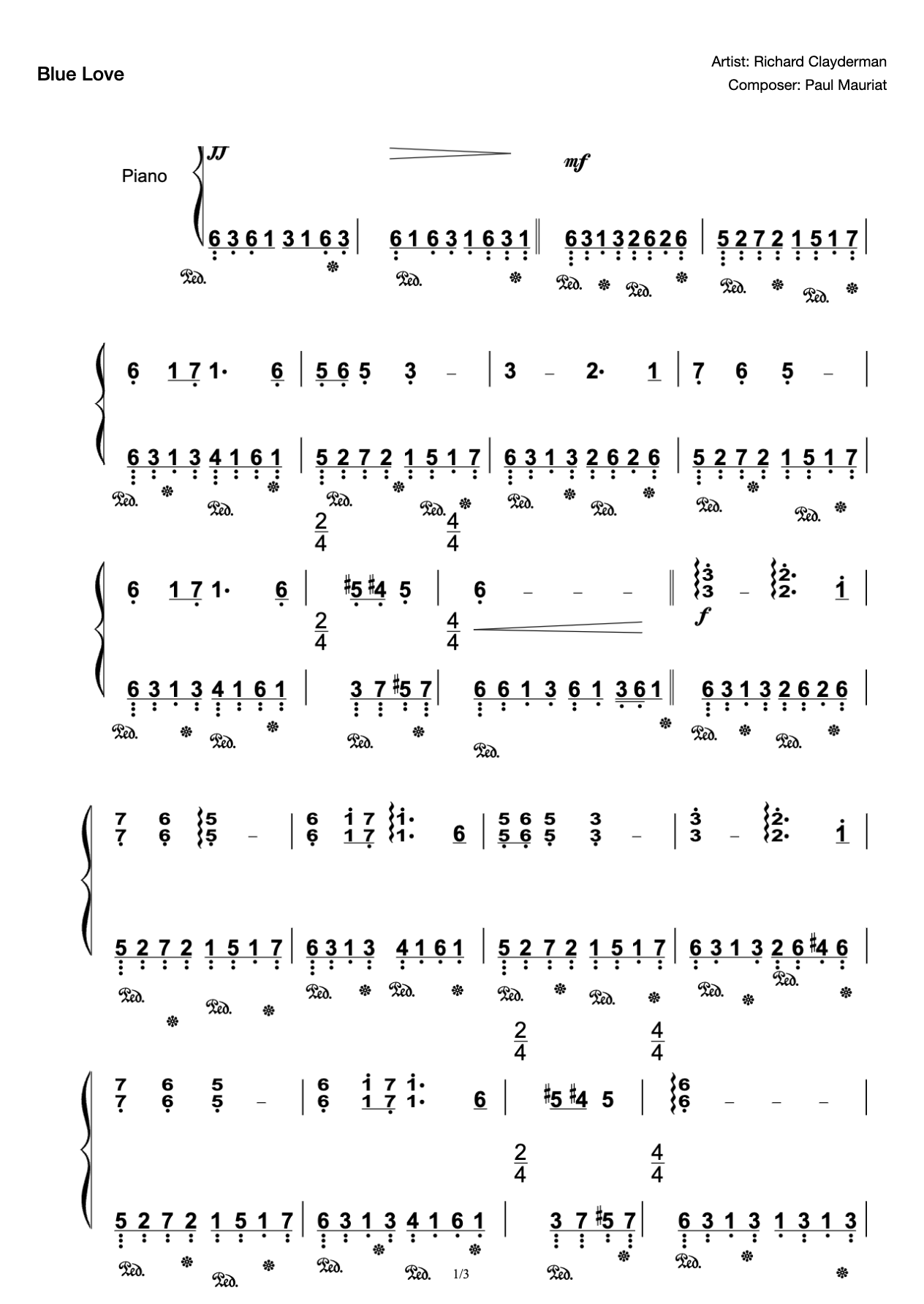 Blue love octave practice version preview