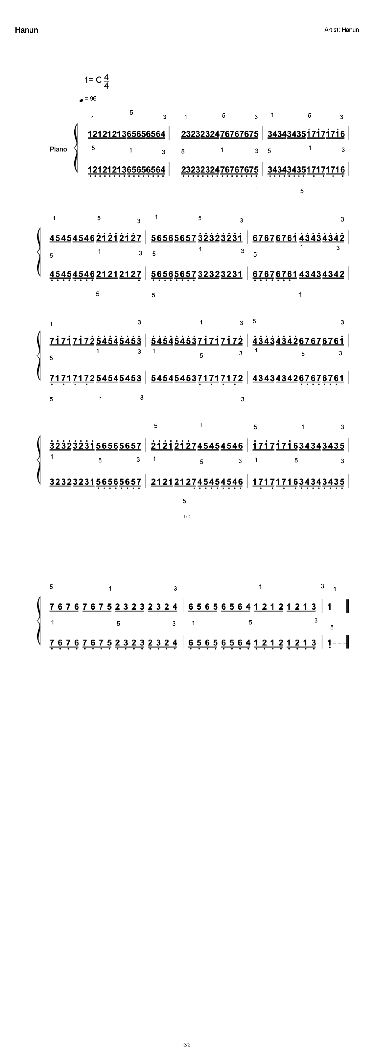 Hanon 1, 2, 4, 5 Finger Basic Practice with Finger for Beginners preview