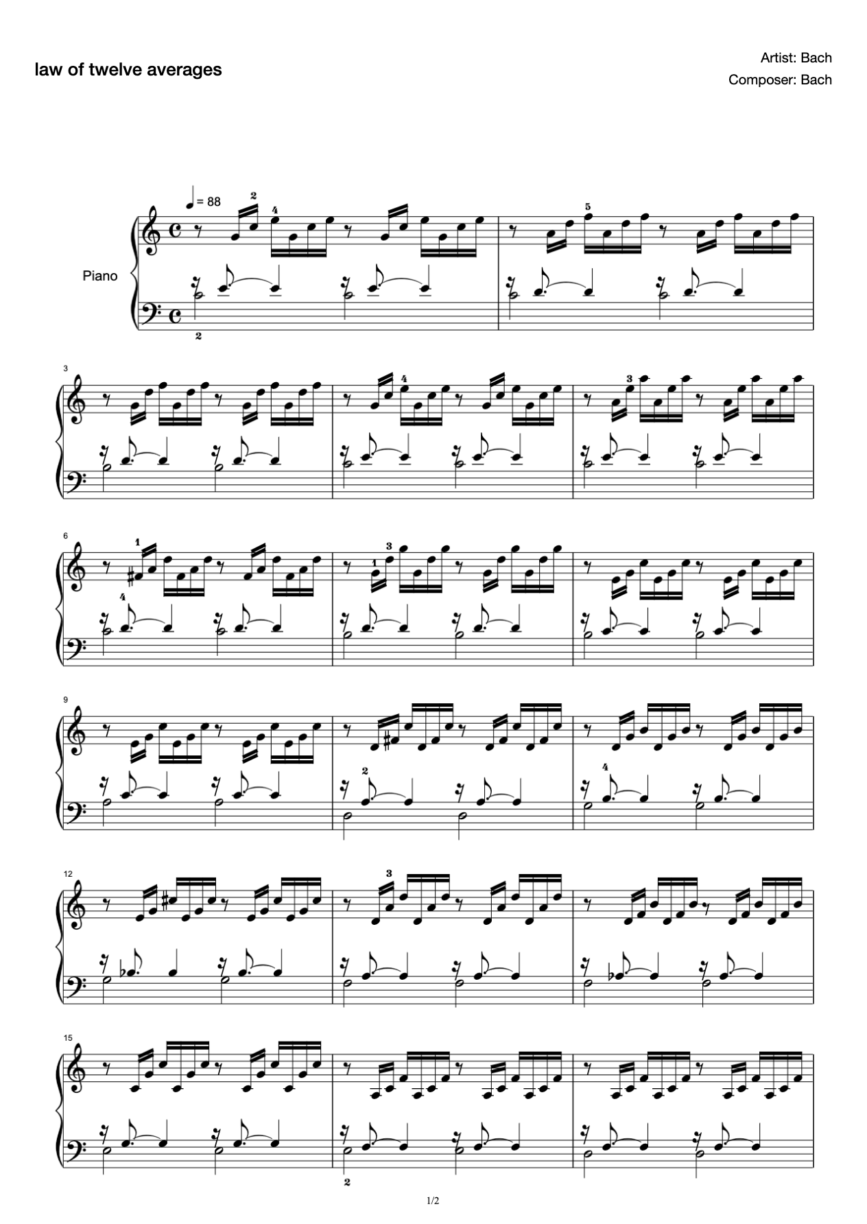 Twelve Average Laws Volume 1 Prelude in C Major preview