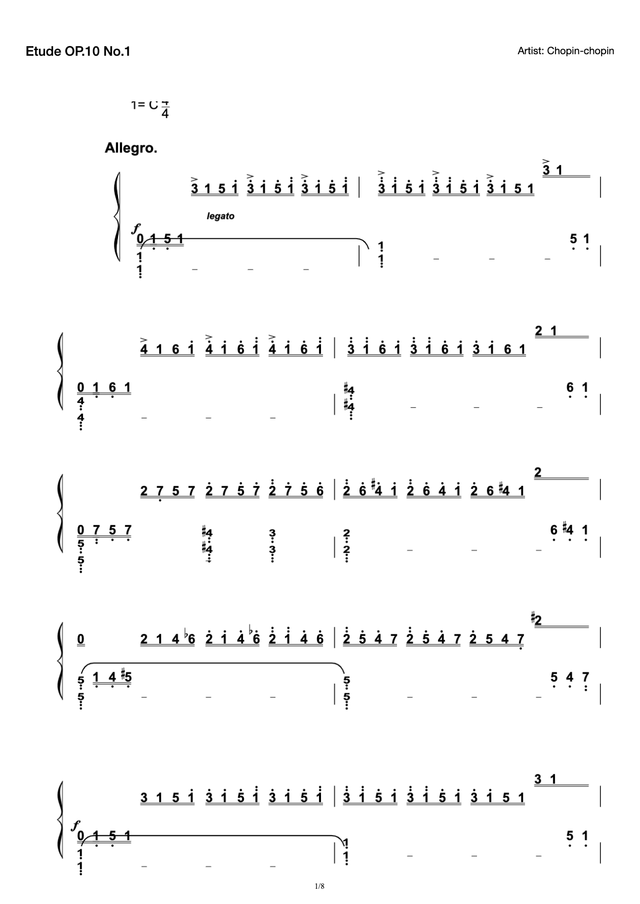 Etude OP.10 No.1 preview