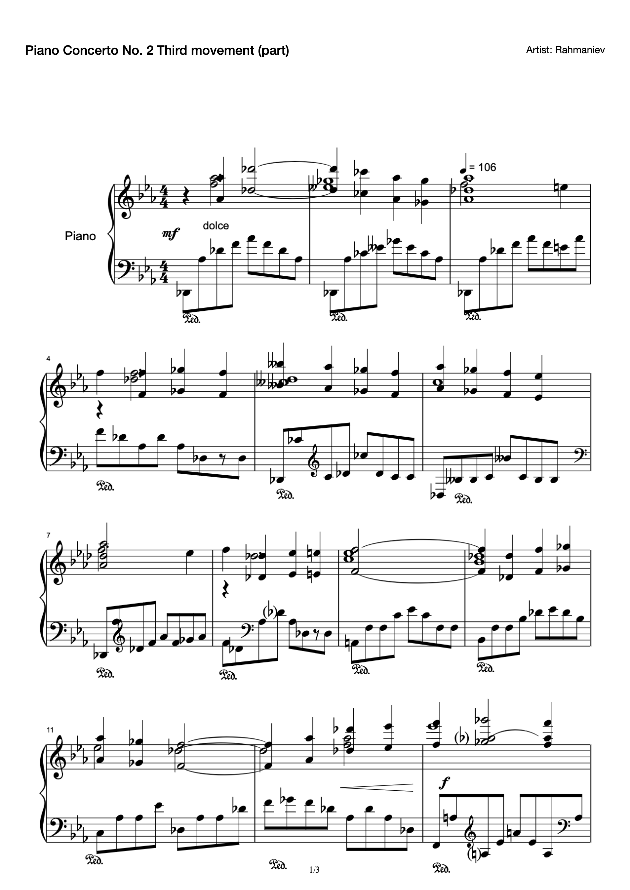 Piano Concerto No. 2 Third movement (part) preview