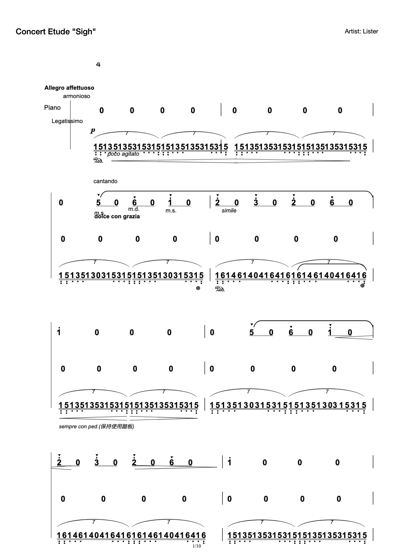 Concert Etude "Sigh" preview