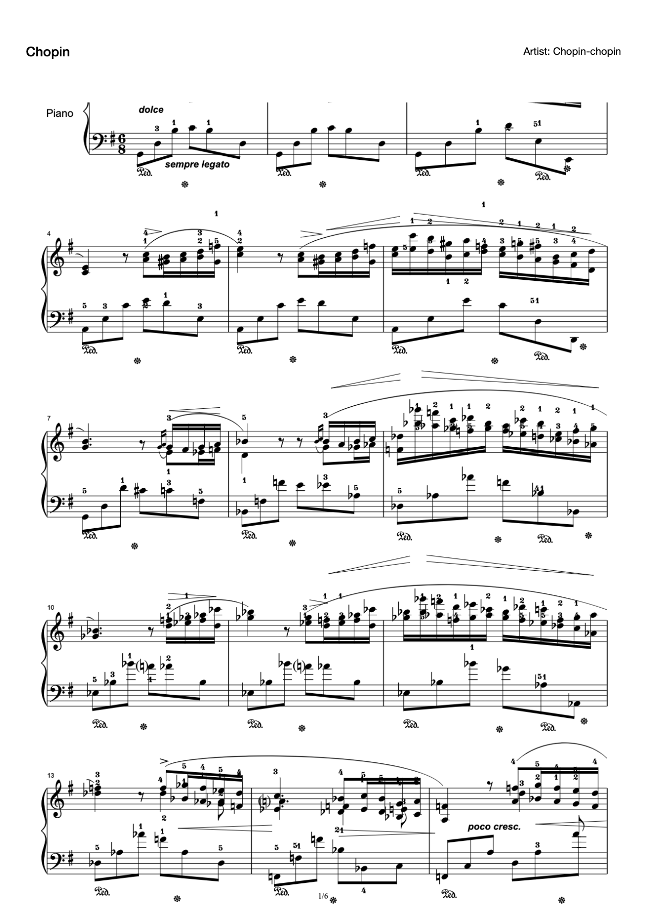 Chopin Nocturne Nocturne in 12-G Major (OP.37-2) preview