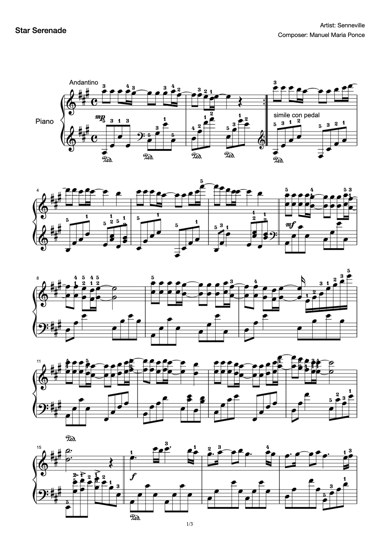 Stars Serenade-With Fingering (Deleted) preview