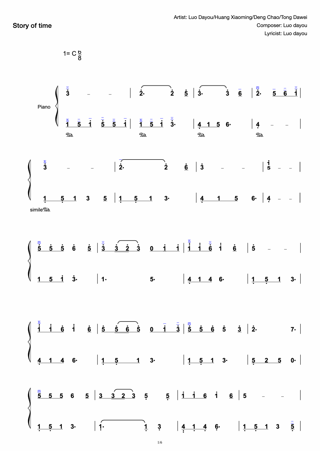 Story of time-C tone (formula version fingering guide) preview