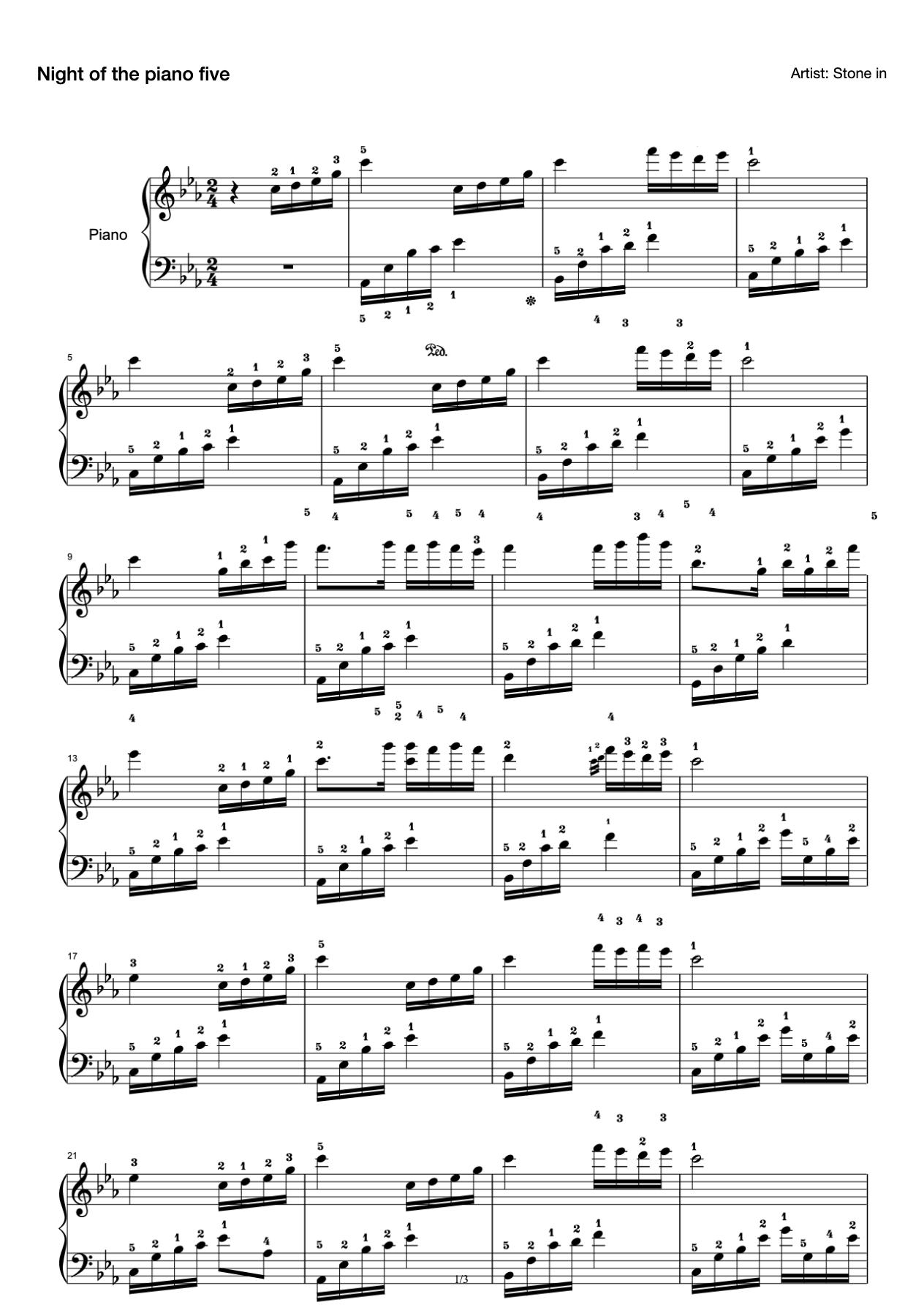 Night's Piano Music Five with Fingering Edition preview