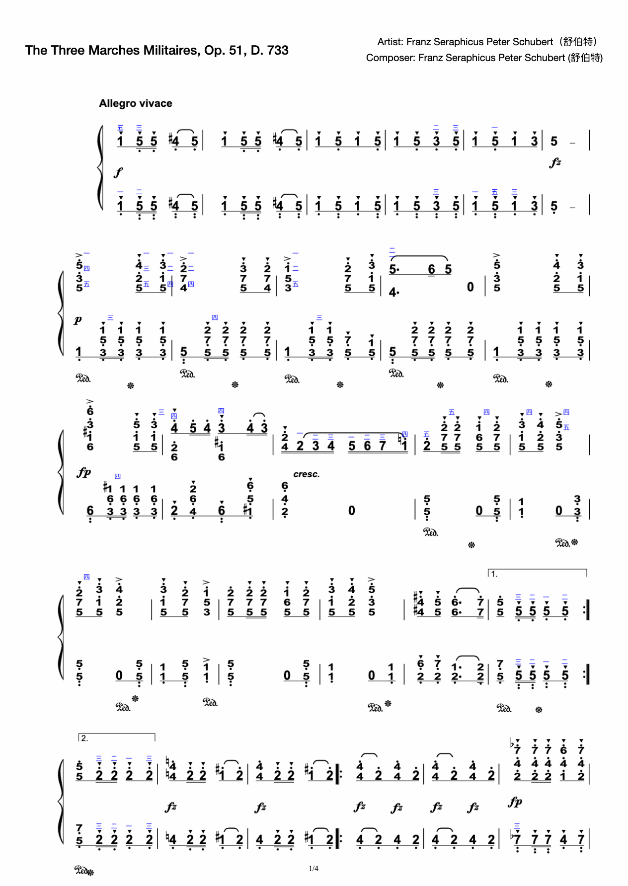 The Three Marches Militaires, Op. 51, D. 733 preview