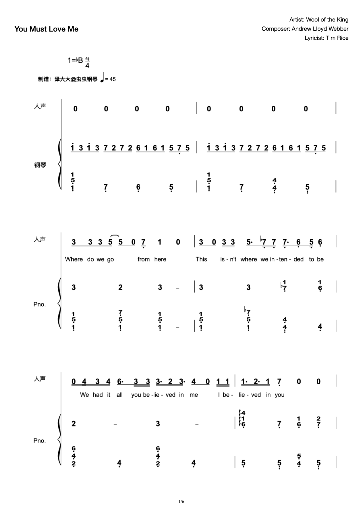 You Must Love Me [Original Playing and Singing Attachment] Zeta Da Lana Del Rey preview