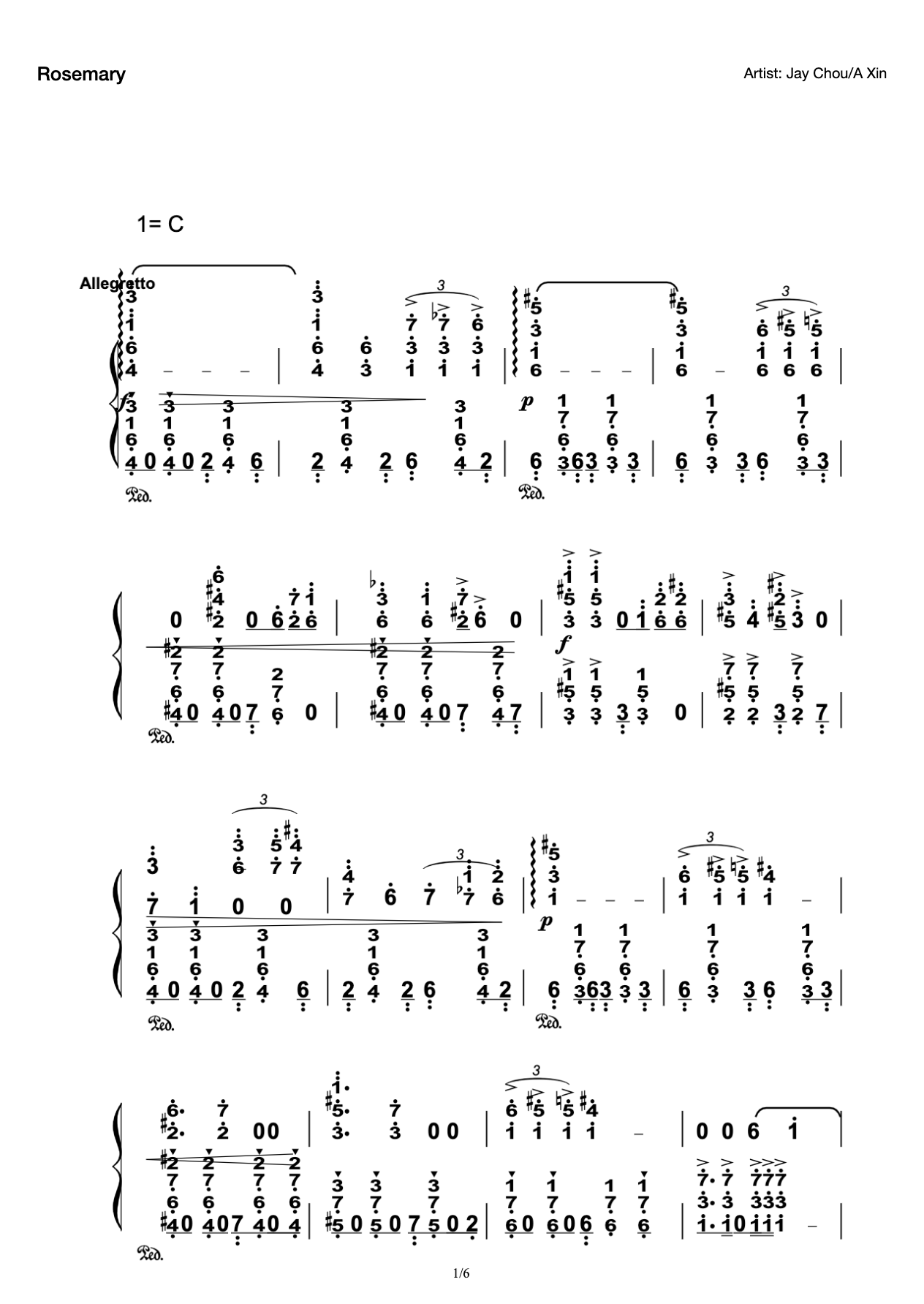 Rosemary Piano Edition preview