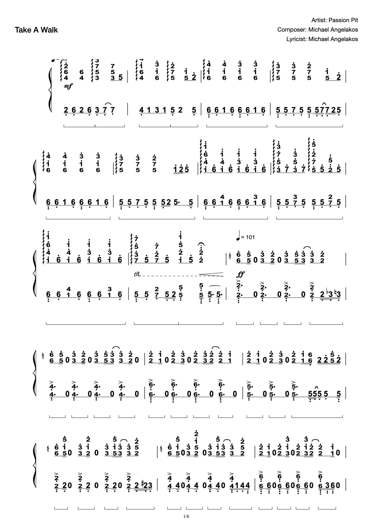 "Take A Walk" Transcendent Piano Solo-C (Passion Pit,Cuppix) preview