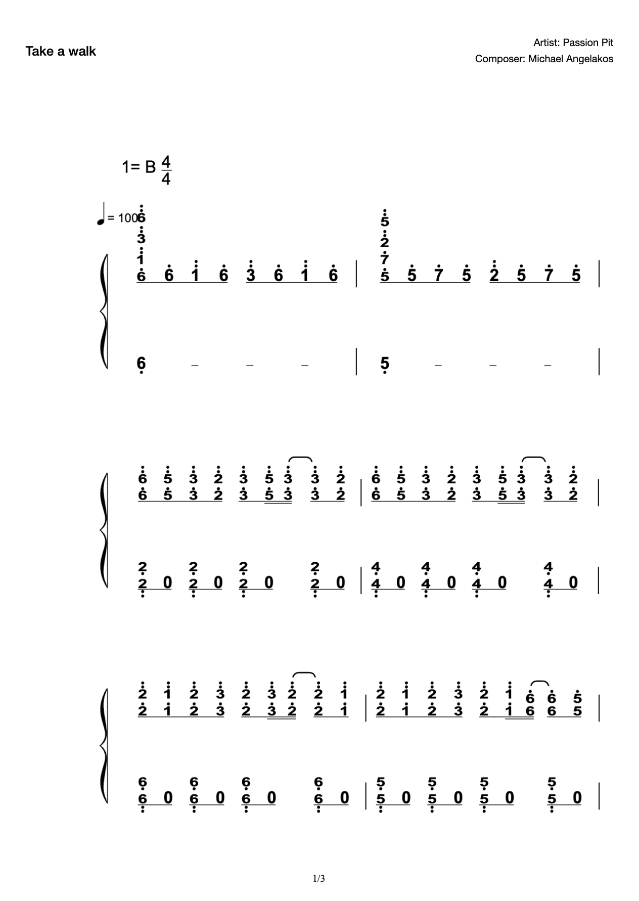 Take a walk tremolo version sounds good and plays well. preview