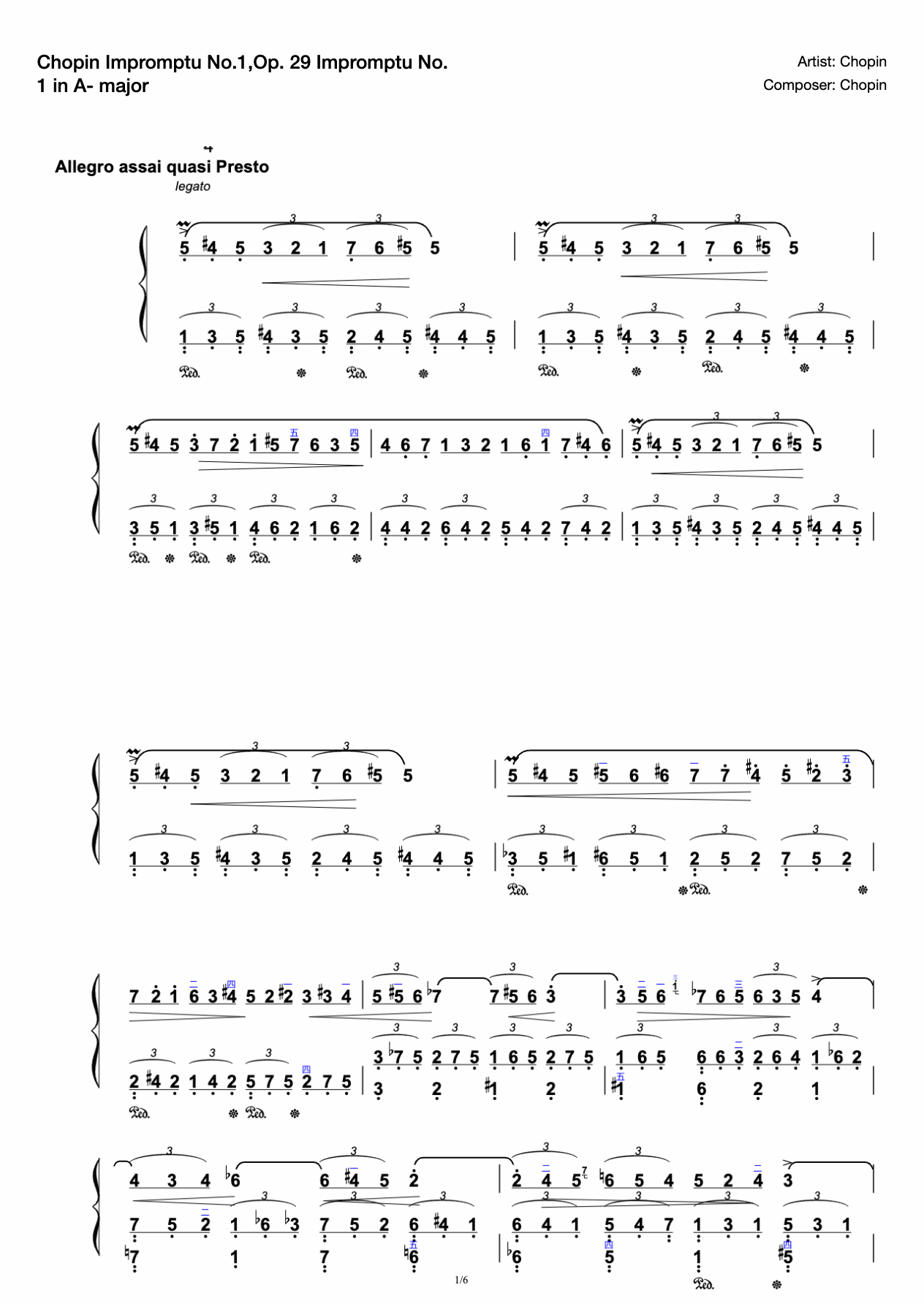 Chopin Impromptu No.1,Op. Impromptu No.1 in A flat major, Op. 29 Impromptu No.1 In A Flat Major,Op. 29 Chopin Impromptu Piano Music Impromptu Piano Music Impromptu Piano Music preview