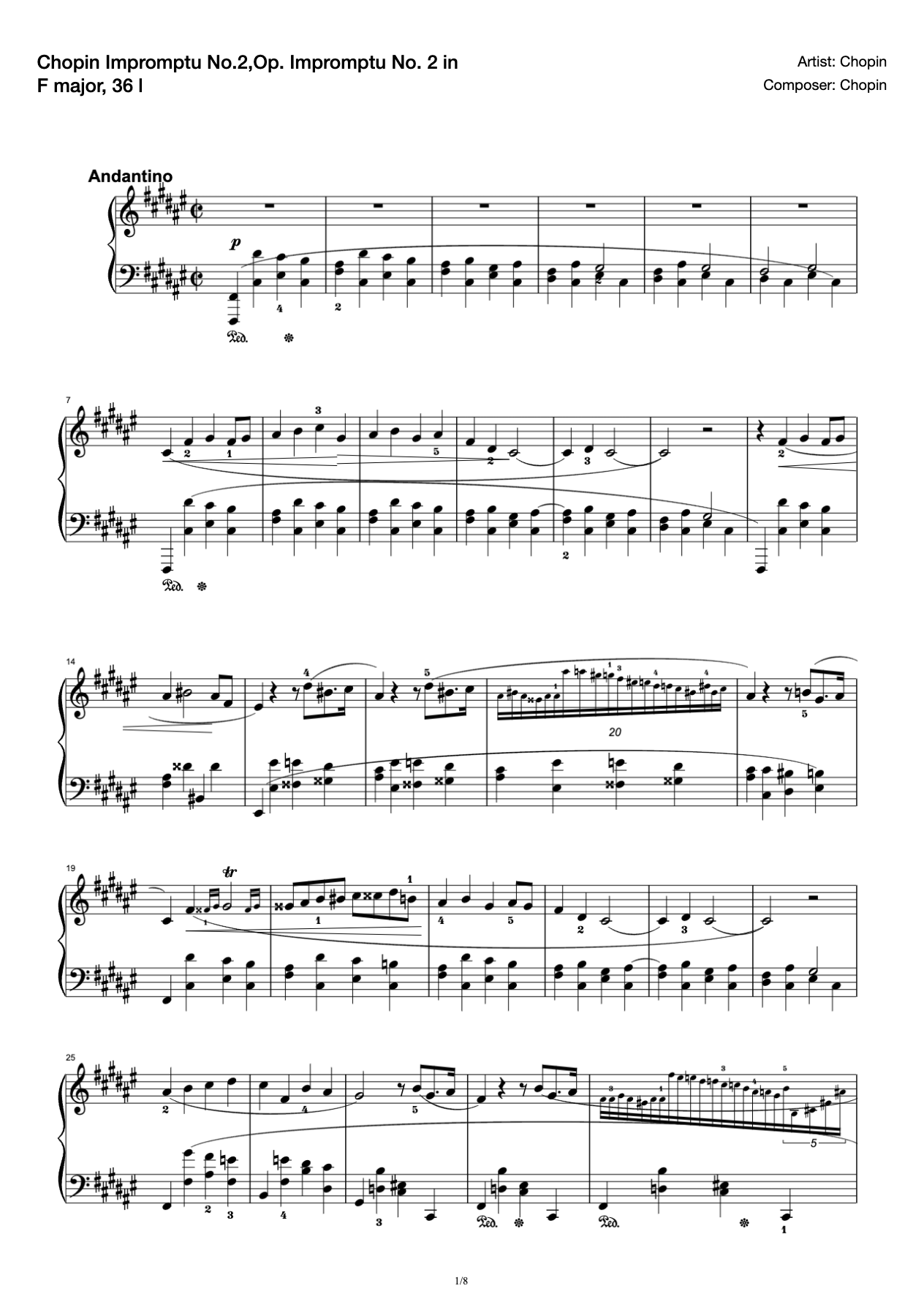 Chopin Impromptu No.2,Op. Impromptu No.2 in F major, Op. 36 Impromptu No.2 In F Sharp Major,Op. 36 Chopin impromptu piano music impromptu piano music preview