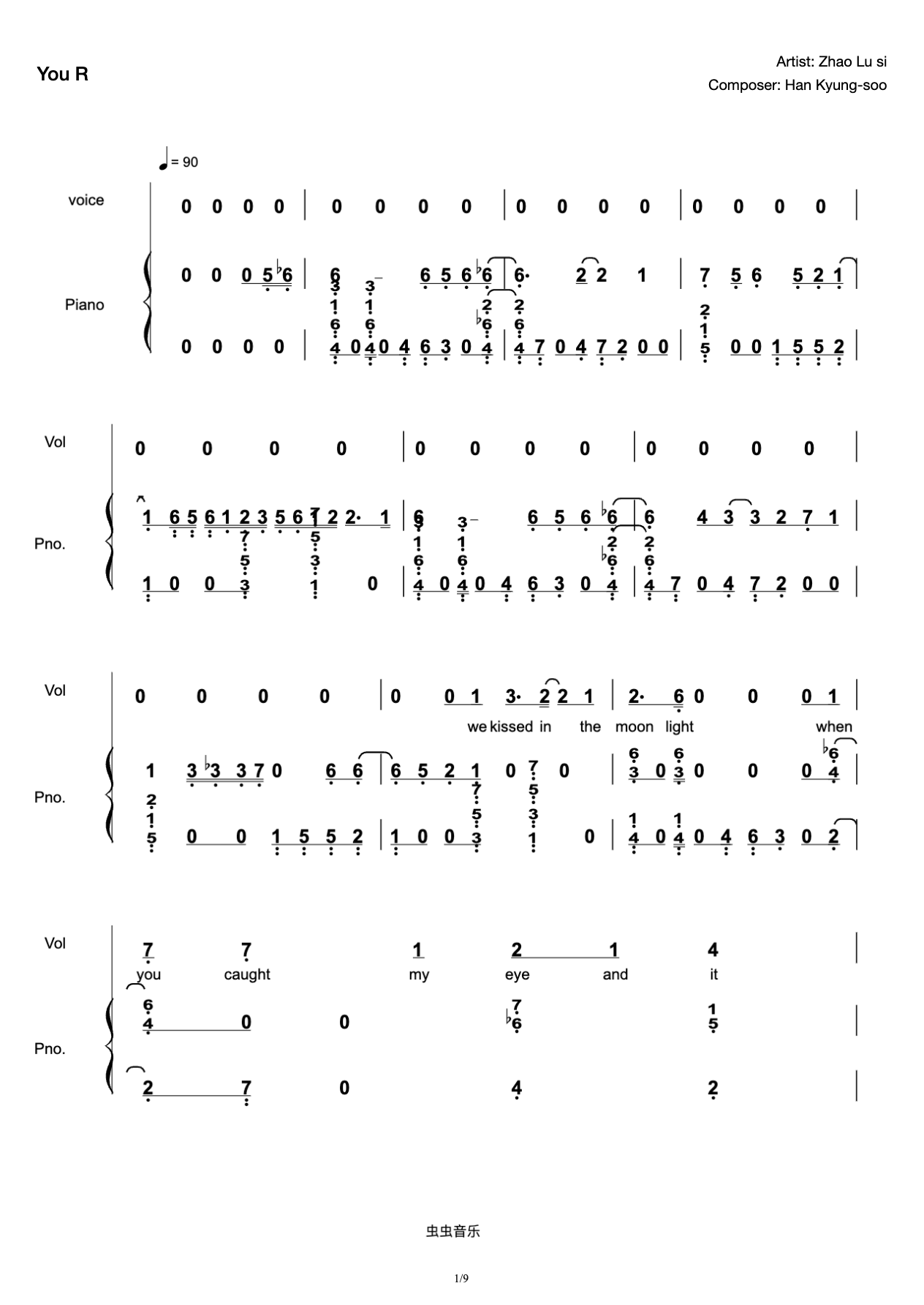 You R-Zhao Lusi's original playing and singing score preview